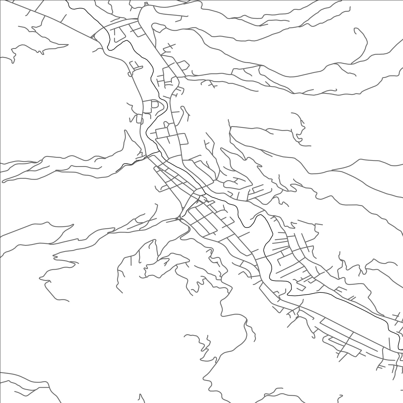 ROAD MAP OF IVANJICA, SERBIA BY MAPBAKES