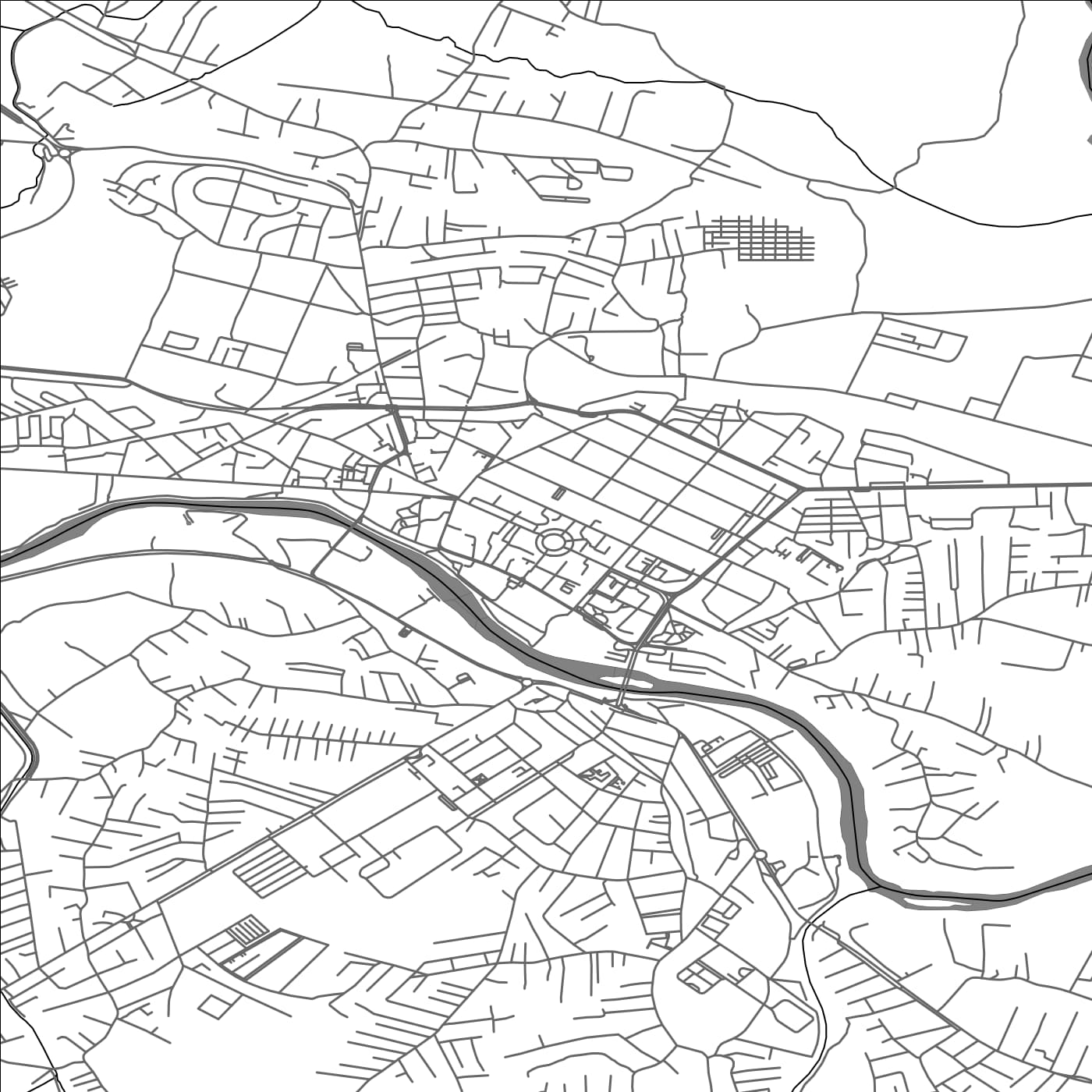 ROAD MAP OF KRALJEVO, SERBIA BY MAPBAKES