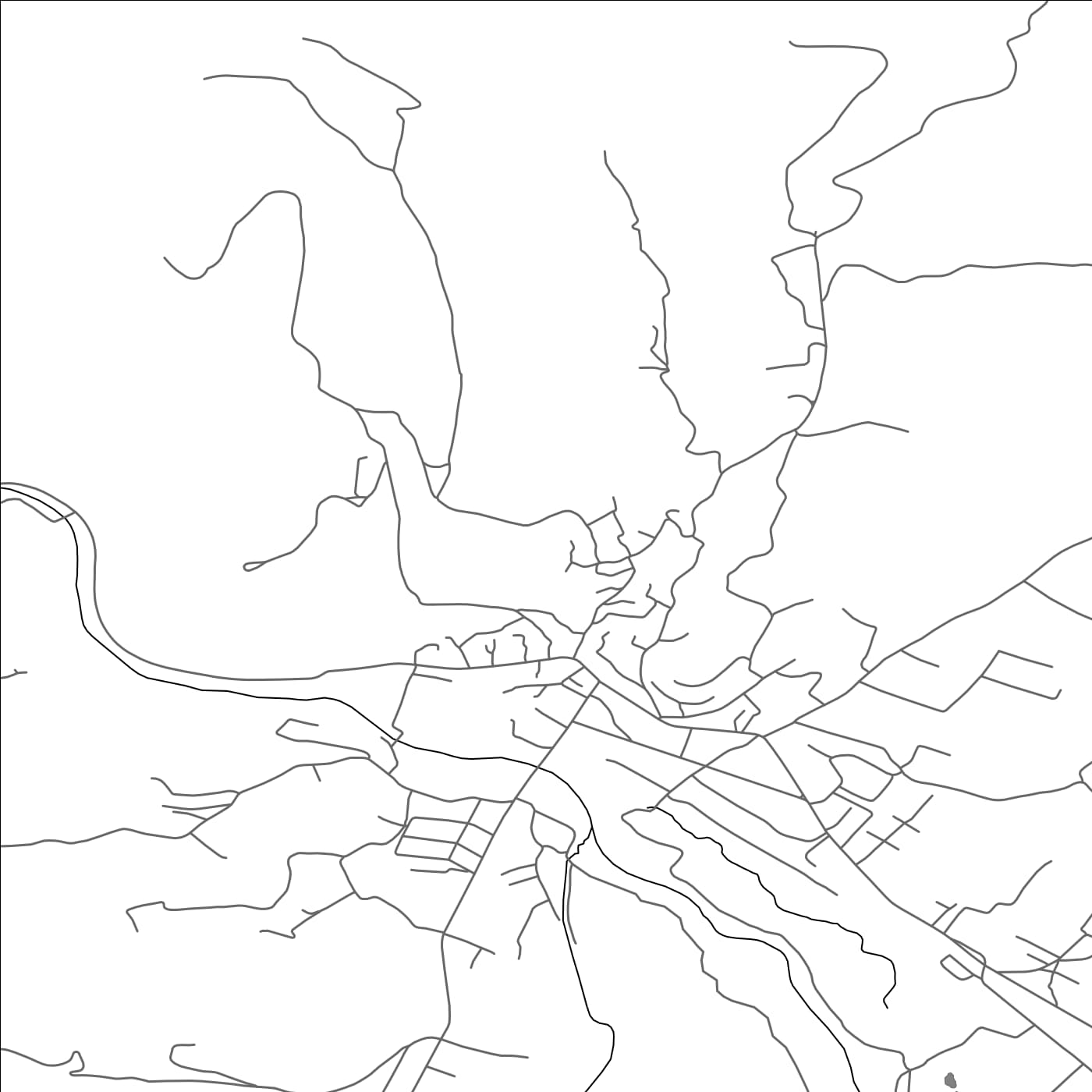 ROAD MAP OF KUČEVO, SERBIA BY MAPBAKES