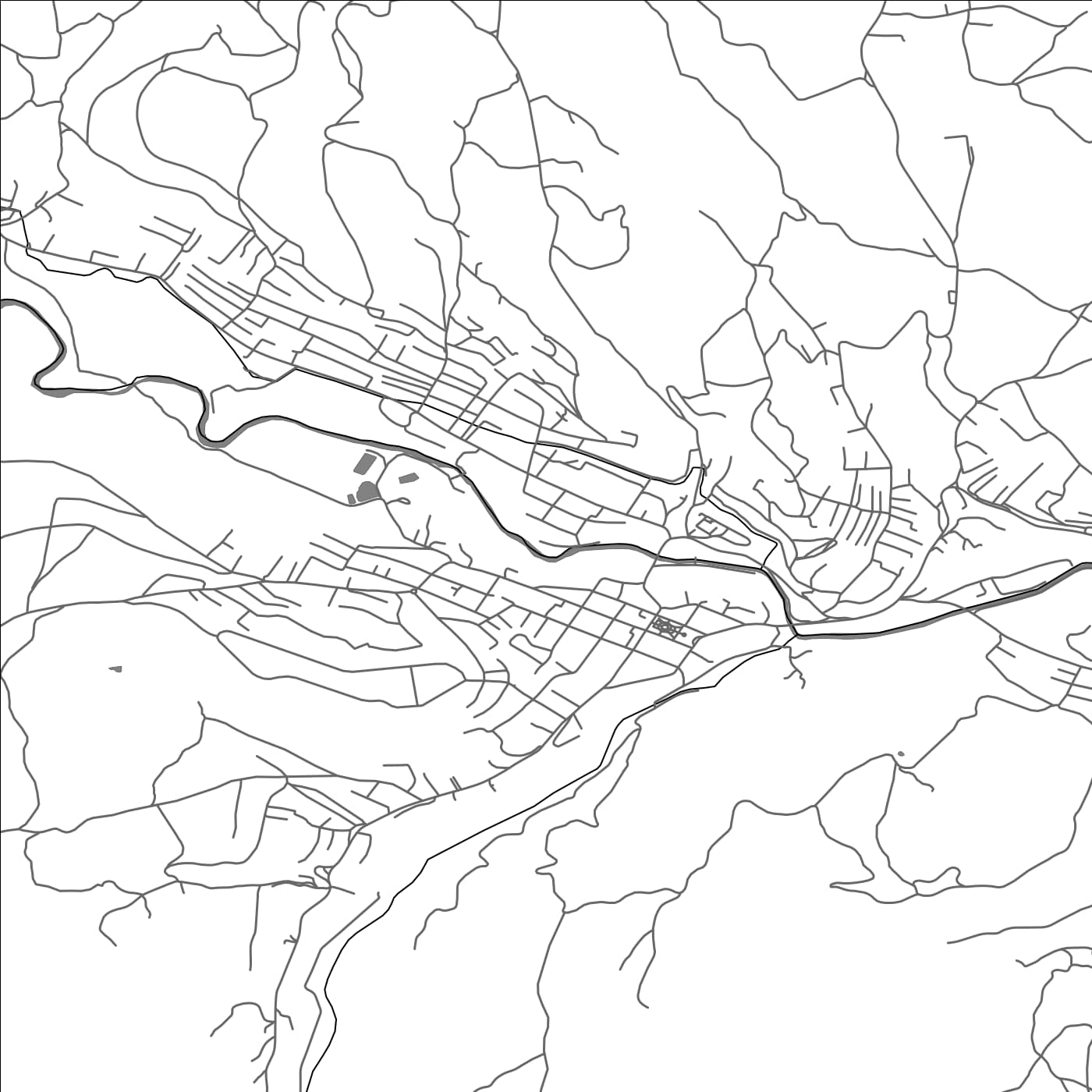 ROAD MAP OF KURŠUMLIJA, SERBIA BY MAPBAKES