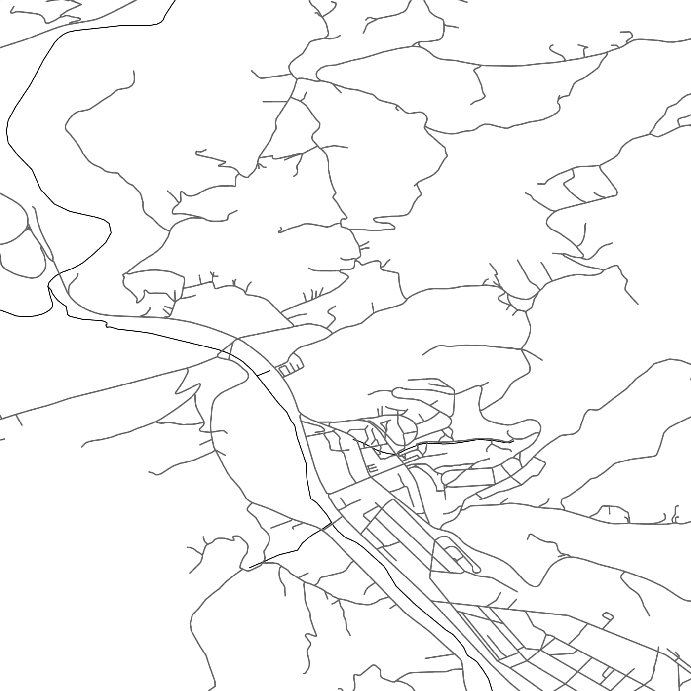 ROAD MAP OF LUČANI, SERBIA BY MAPBAKES