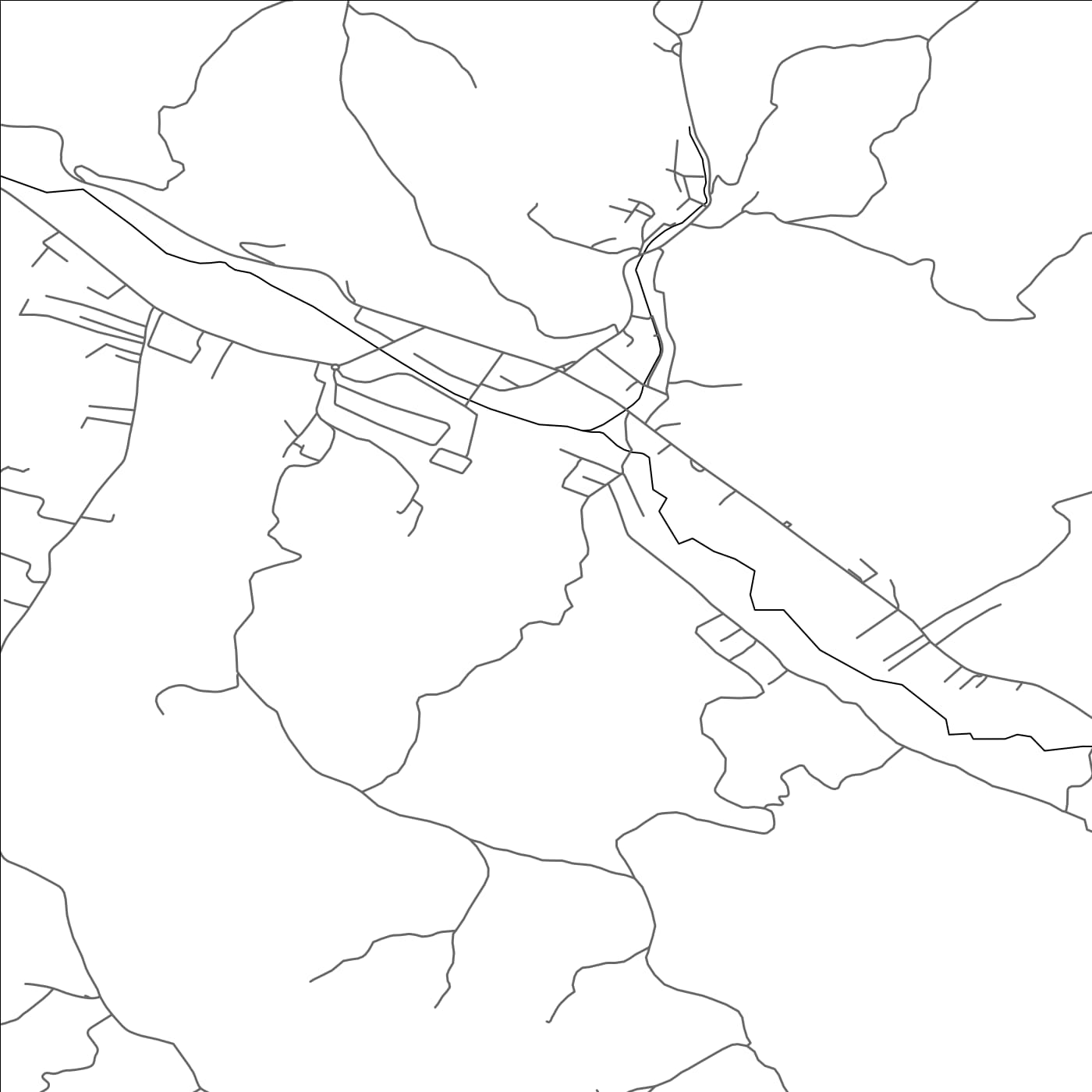 ROAD MAP OF OSEČINA, SERBIA BY MAPBAKES