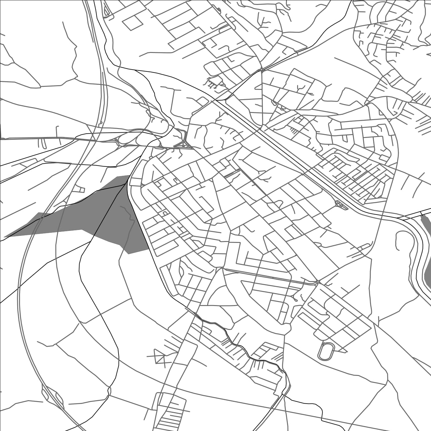 ROAD MAP OF PIROT, SERBIA BY MAPBAKES