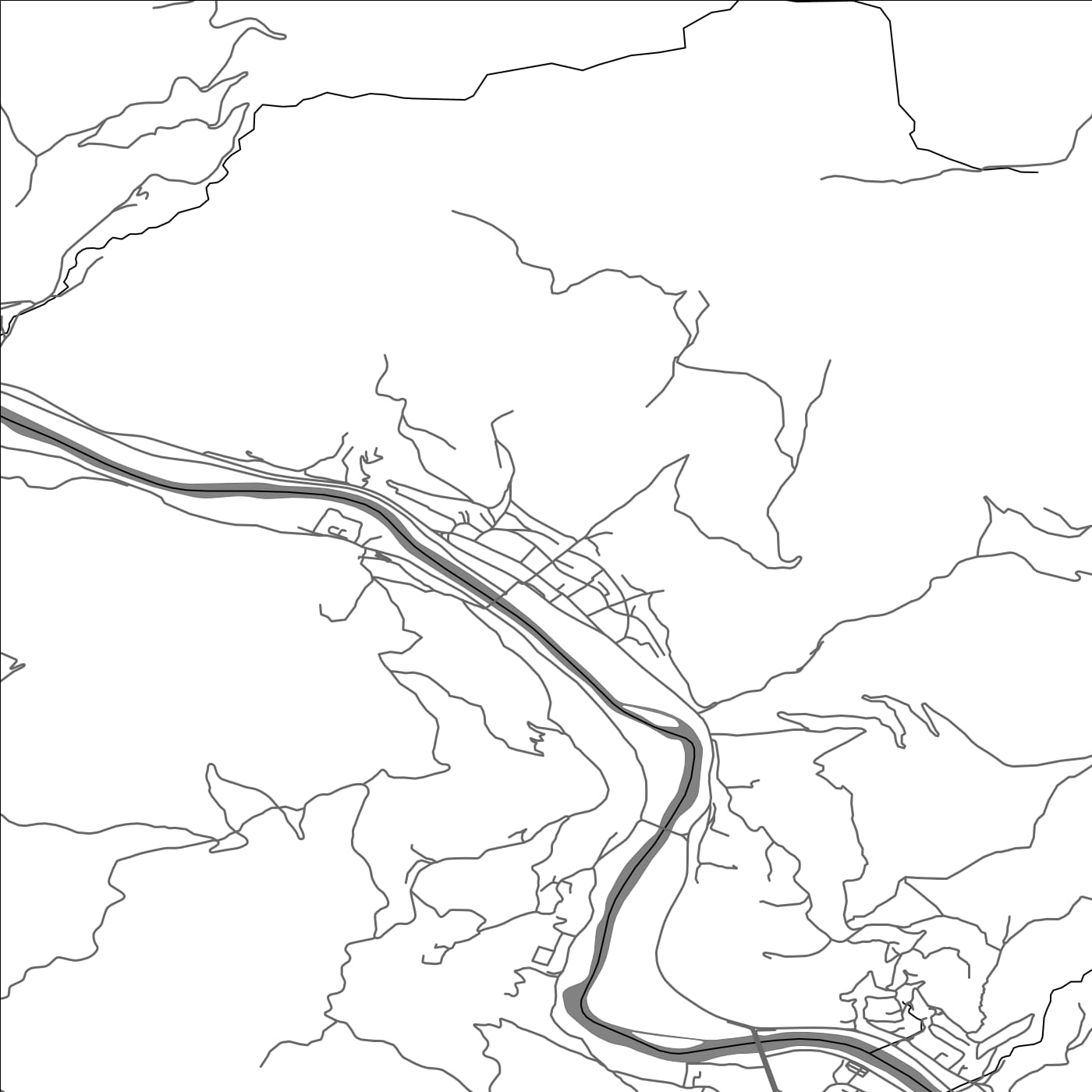 ROAD MAP OF PRIBOJ, SERBIA BY MAPBAKES