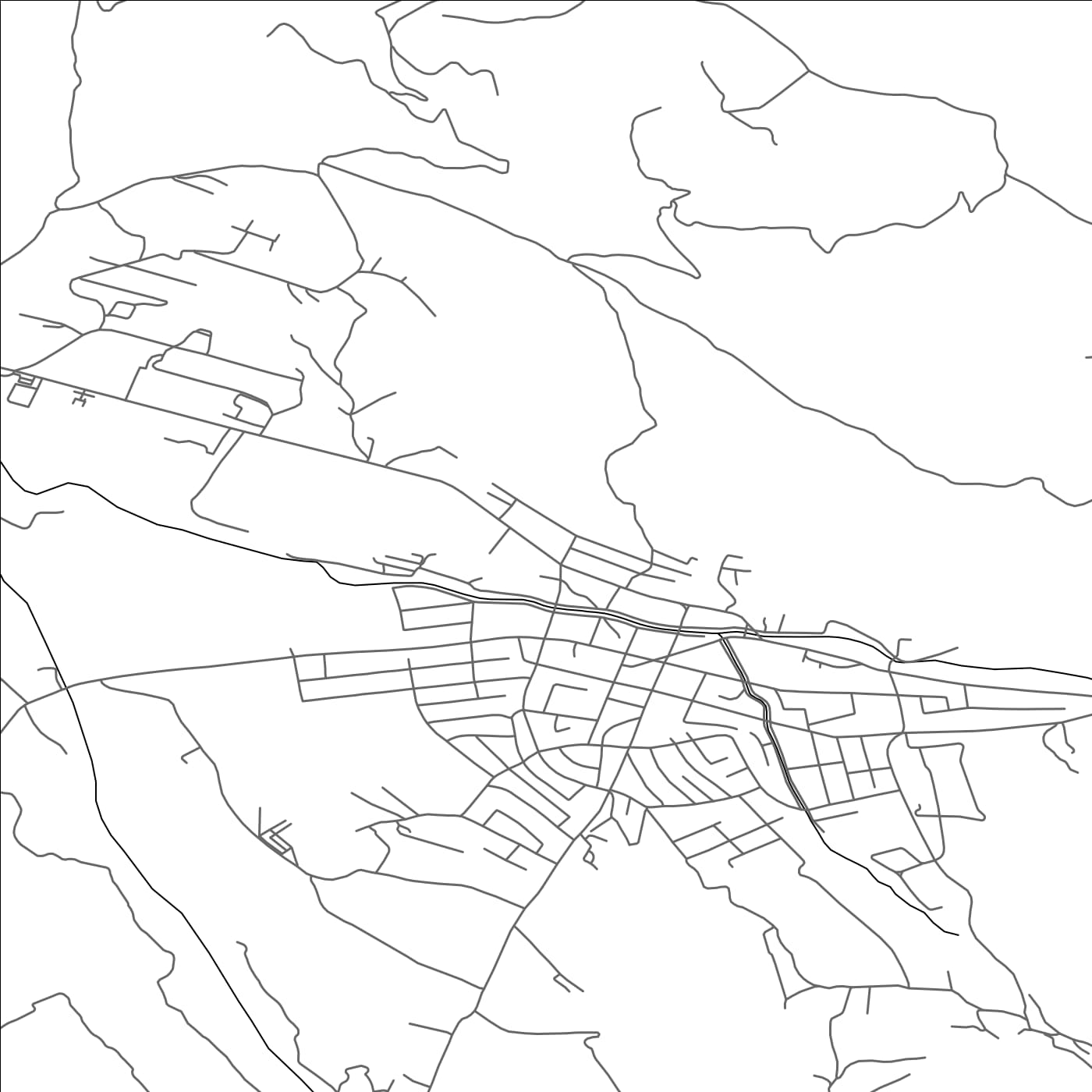 ROAD MAP OF SURDULICA, SERBIA BY MAPBAKES