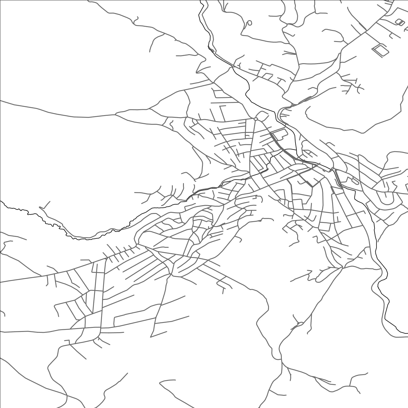 ROAD MAP OF TUTIN, SERBIA BY MAPBAKES