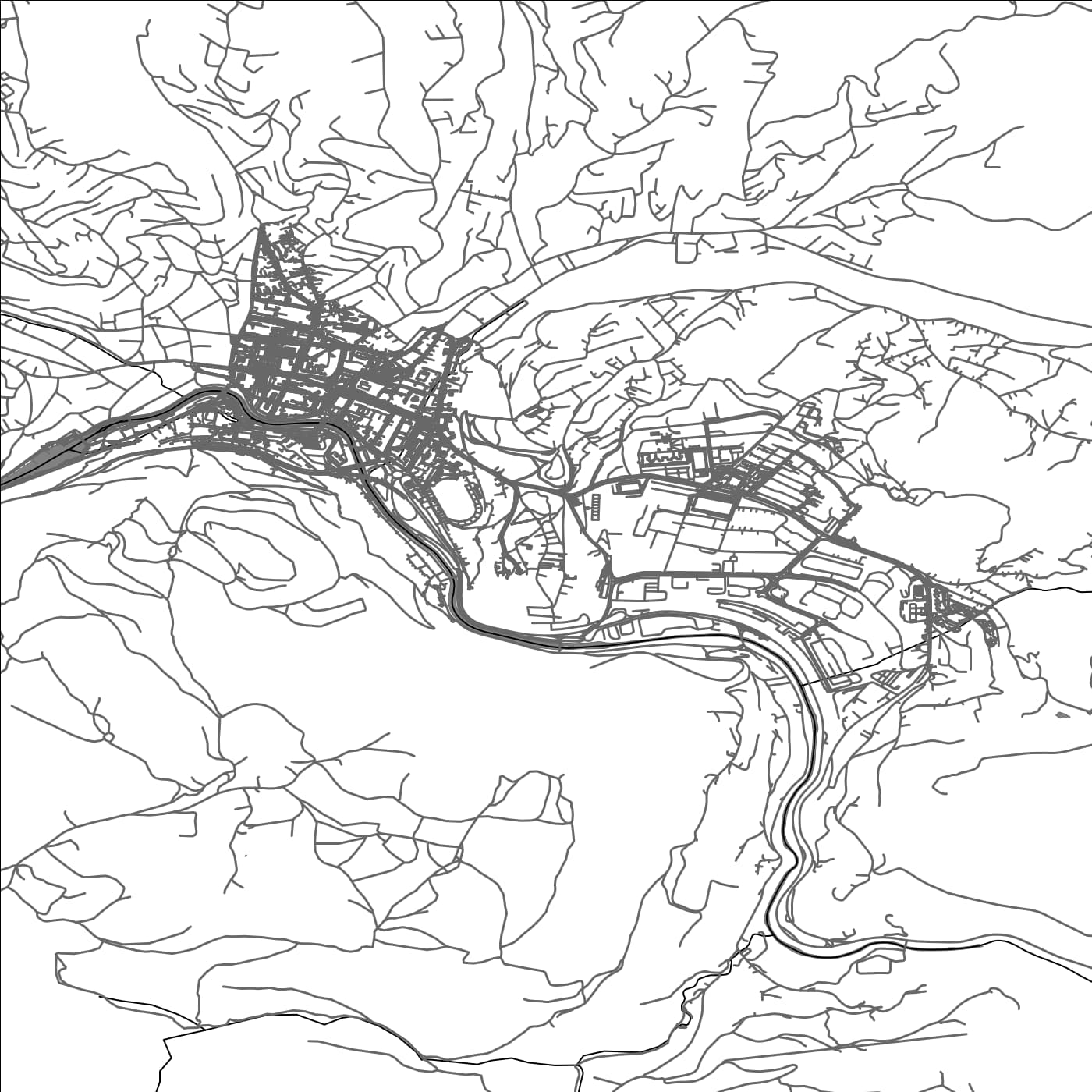 ROAD MAP OF UŽICE, SERBIA BY MAPBAKES