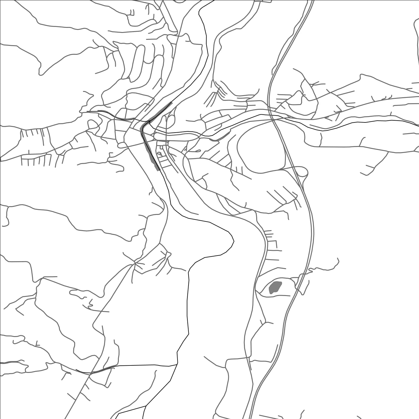 ROAD MAP OF VLADIČIN HAN, SERBIA BY MAPBAKES