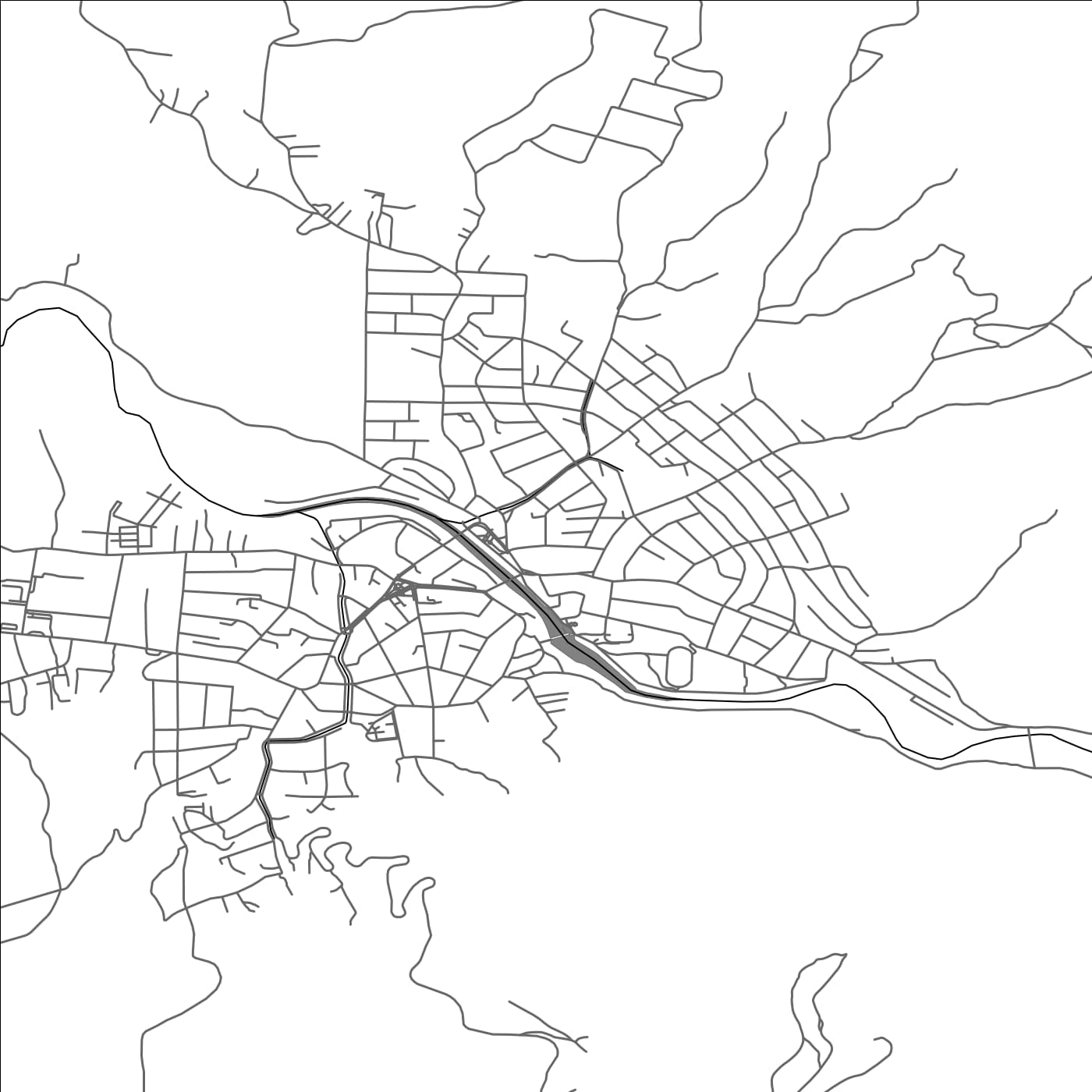 ROAD MAP OF VLASOTINCE, SERBIA BY MAPBAKES