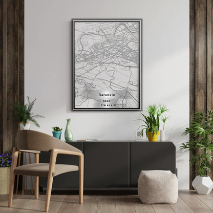 ROAD MAP OF BARANAIN, SPAIN BY MAPAKES