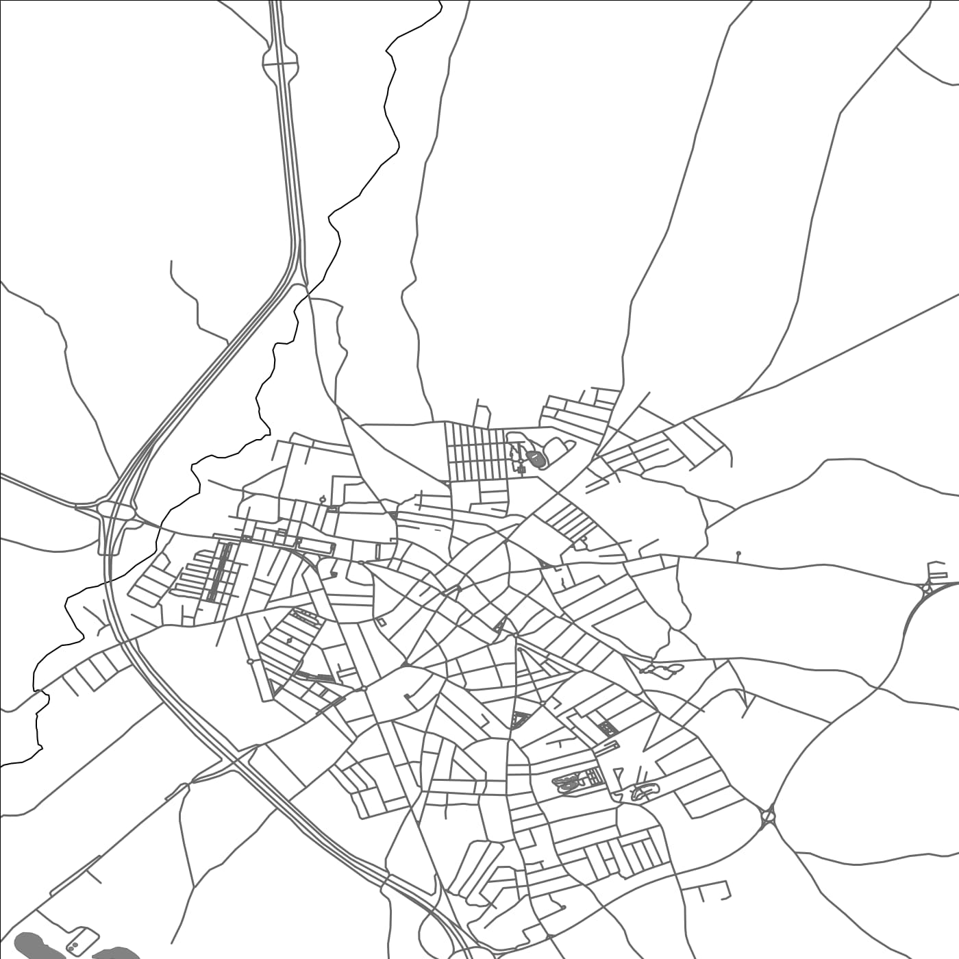 ROAD MAP OF ALMONTE, SPAIN BY MAPAKES