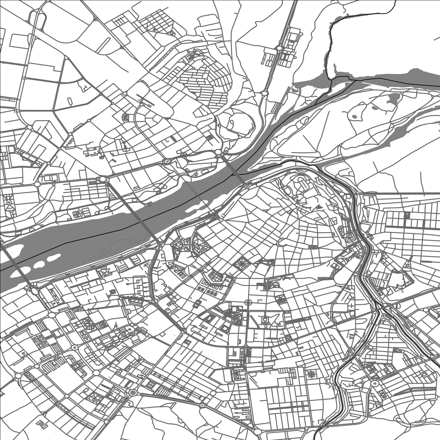 ROAD MAP OF BADAJOZ, SPAIN BY MAPAKES