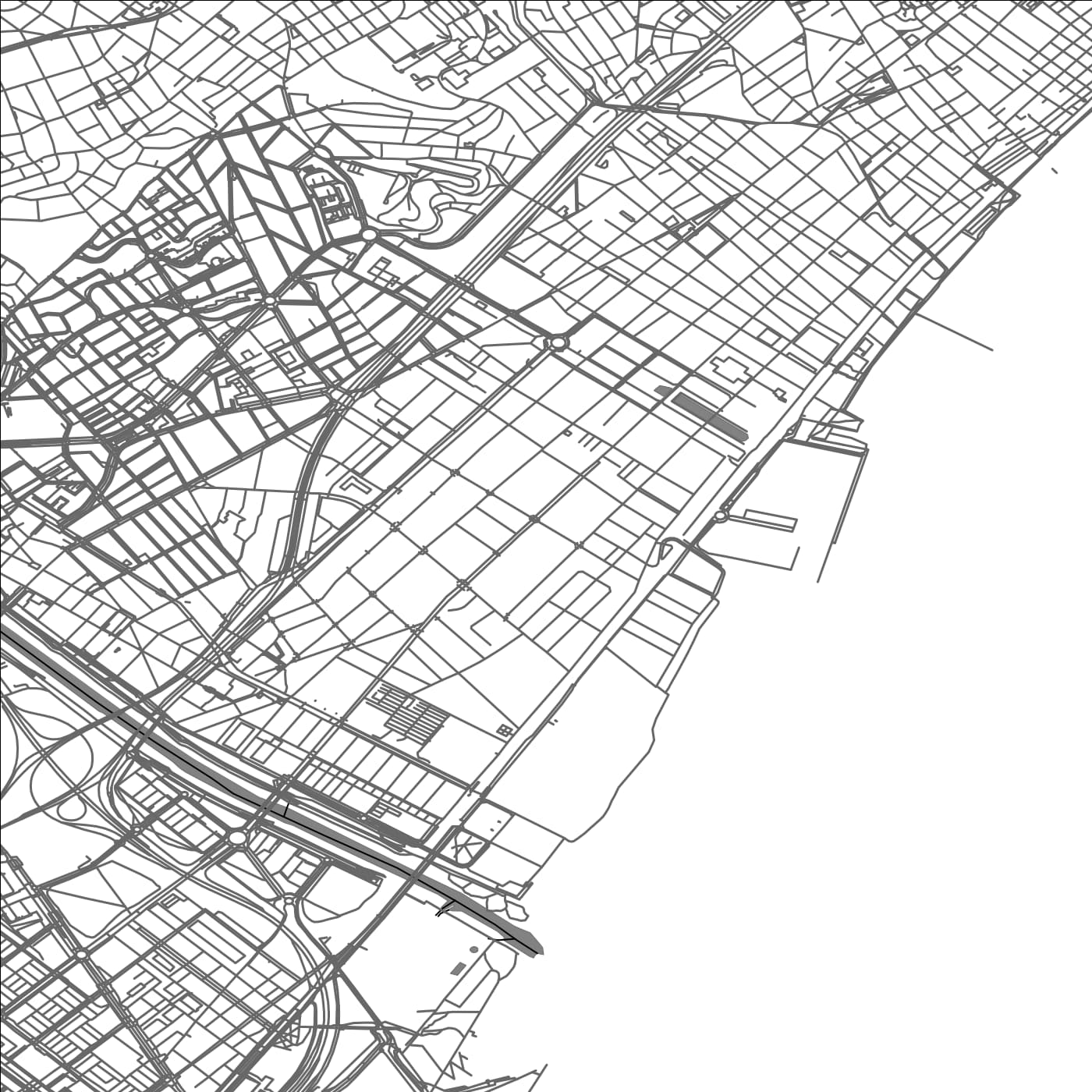 ROAD MAP OF BADALONA, SPAIN BY MAPAKES