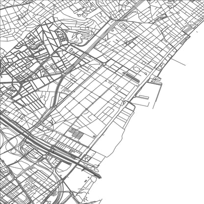 ROAD MAP OF BADALONA, SPAIN BY MAPAKES