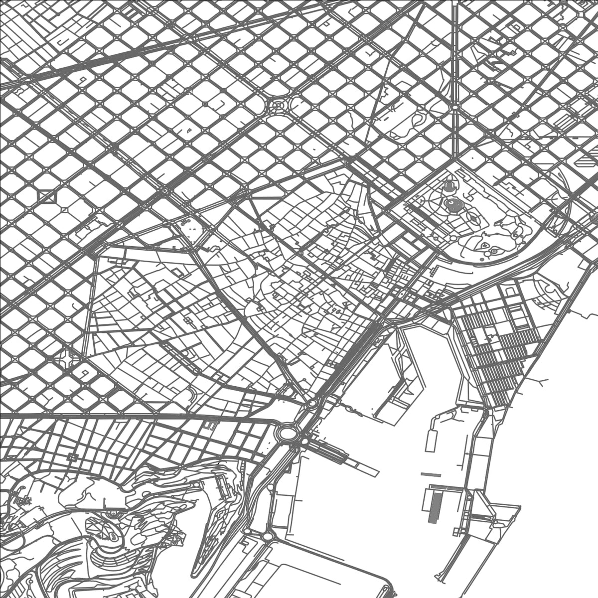 ROAD MAP OF BARCELONA, SPAIN BY MAPAKES