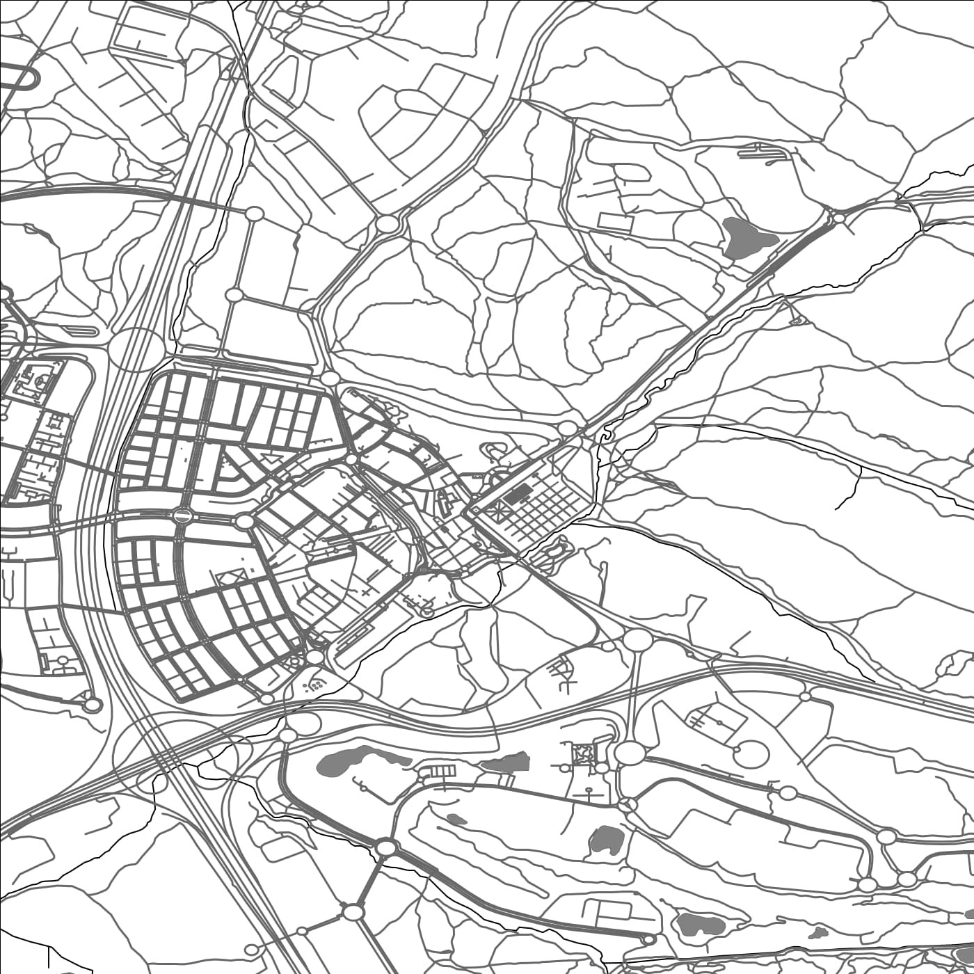 ROAD MAP OF BOADILLA DEL MONTE, SPAIN BY MAPAKES