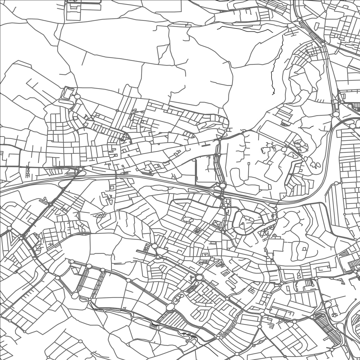 ROAD MAP OF CASTILLEJA DE LA CUESTA, SPAIN BY MAPAKES