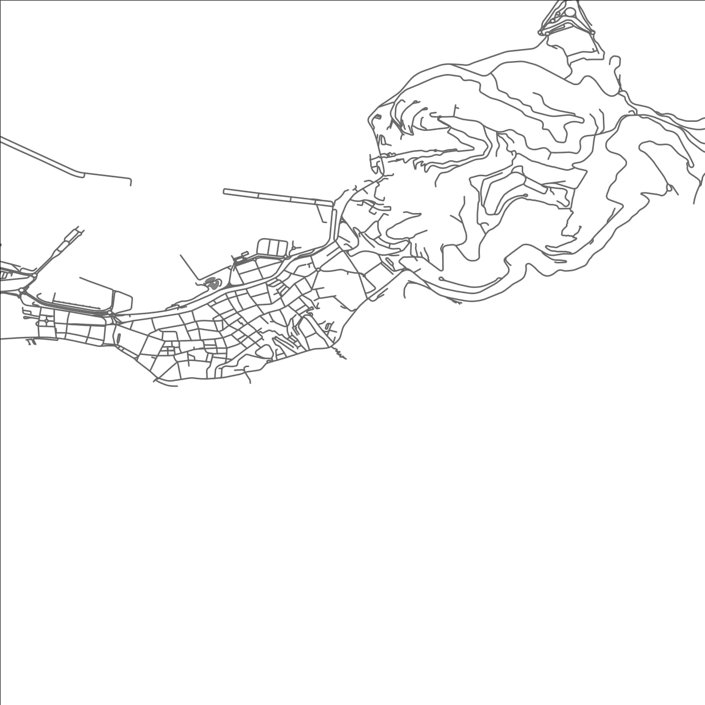 ROAD MAP OF CIUDAD DE CEUTA, SPAIN BY MAPAKES