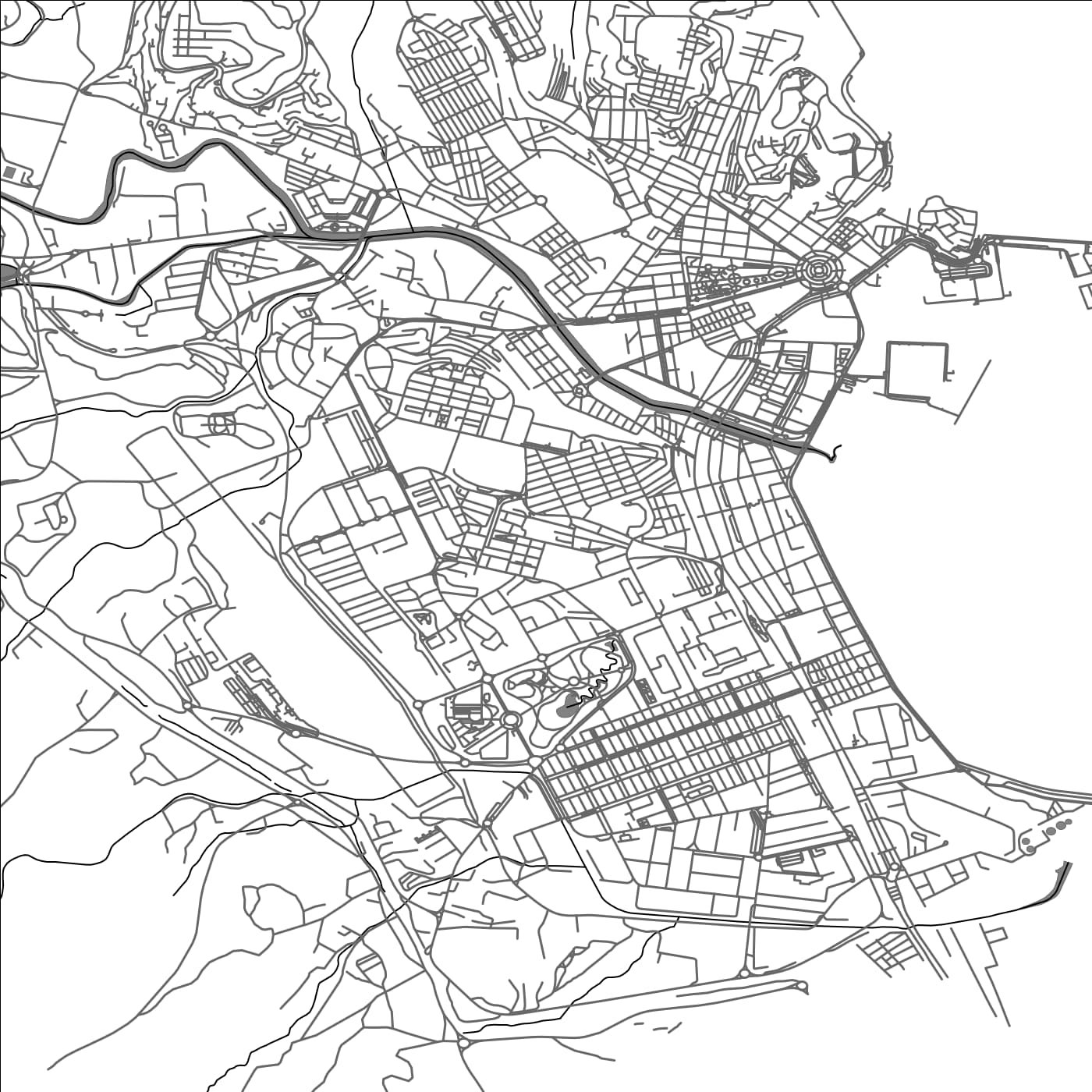 ROAD MAP OF CIUDAD DE MELILLA, SPAIN BY MAPAKES