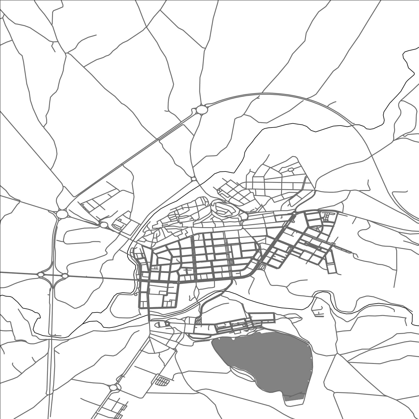 ROAD MAP OF EJEA DE LOS CABALLEROS, SPAIN BY MAPAKES