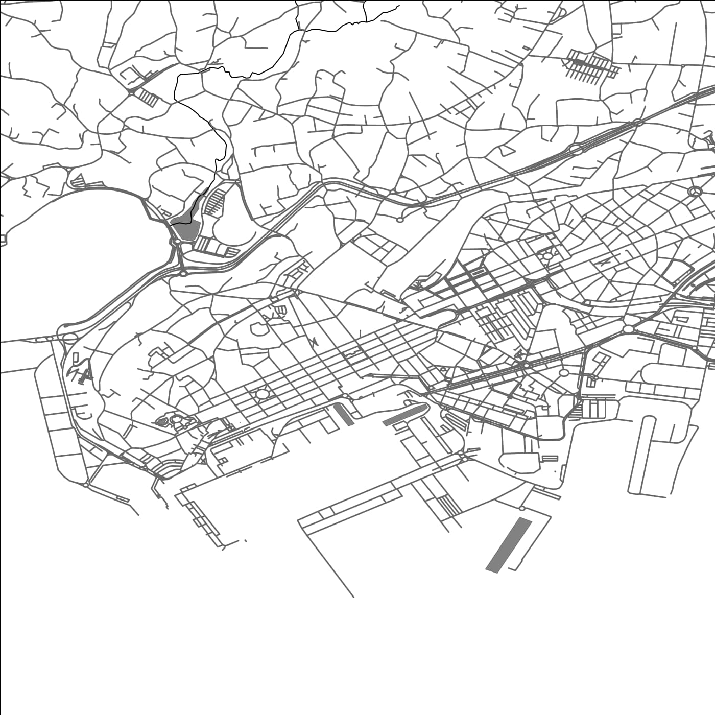 ROAD MAP OF FERROL, SPAIN BY MAPAKES