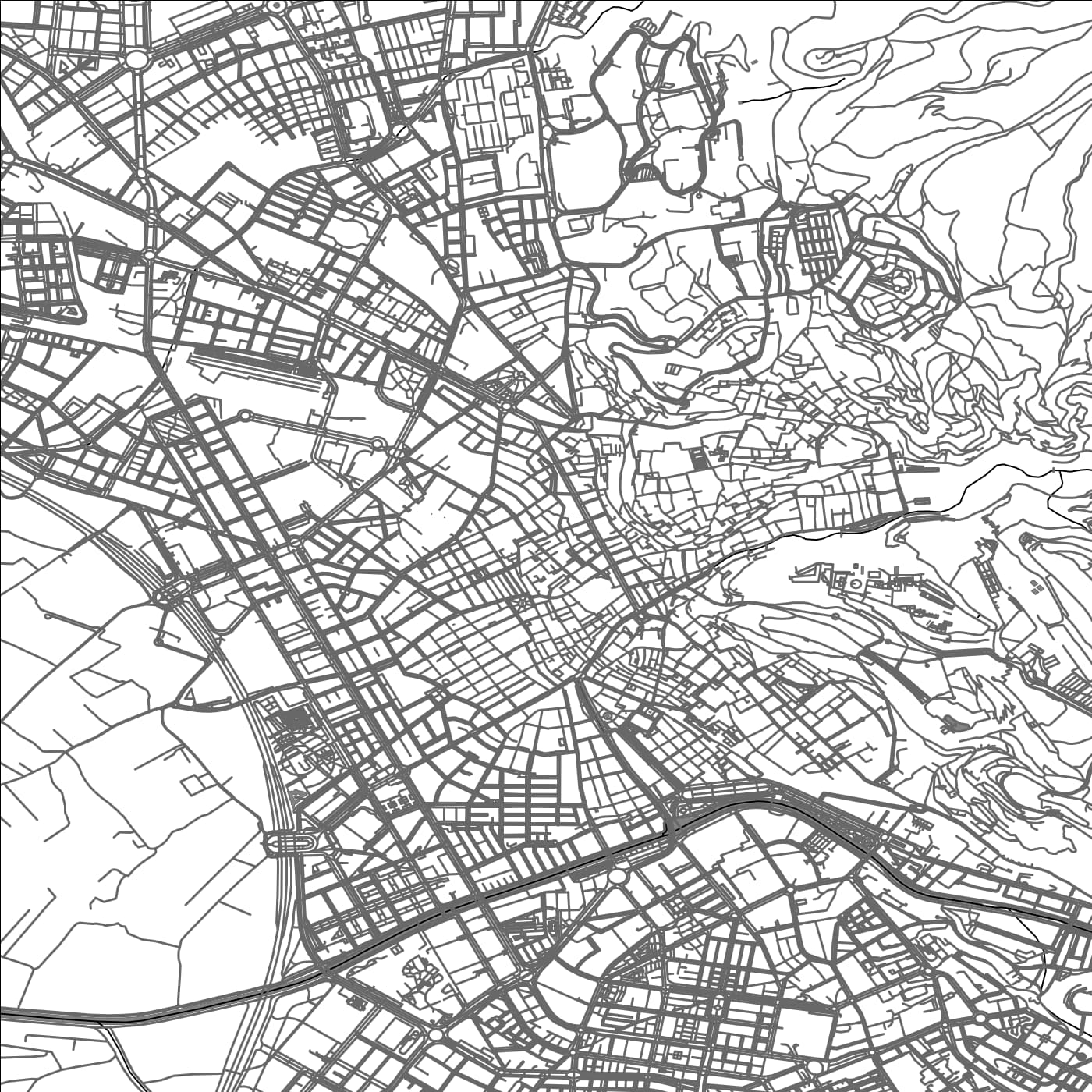 ROAD MAP OF GRANADA, SPAIN BY MAPAKES