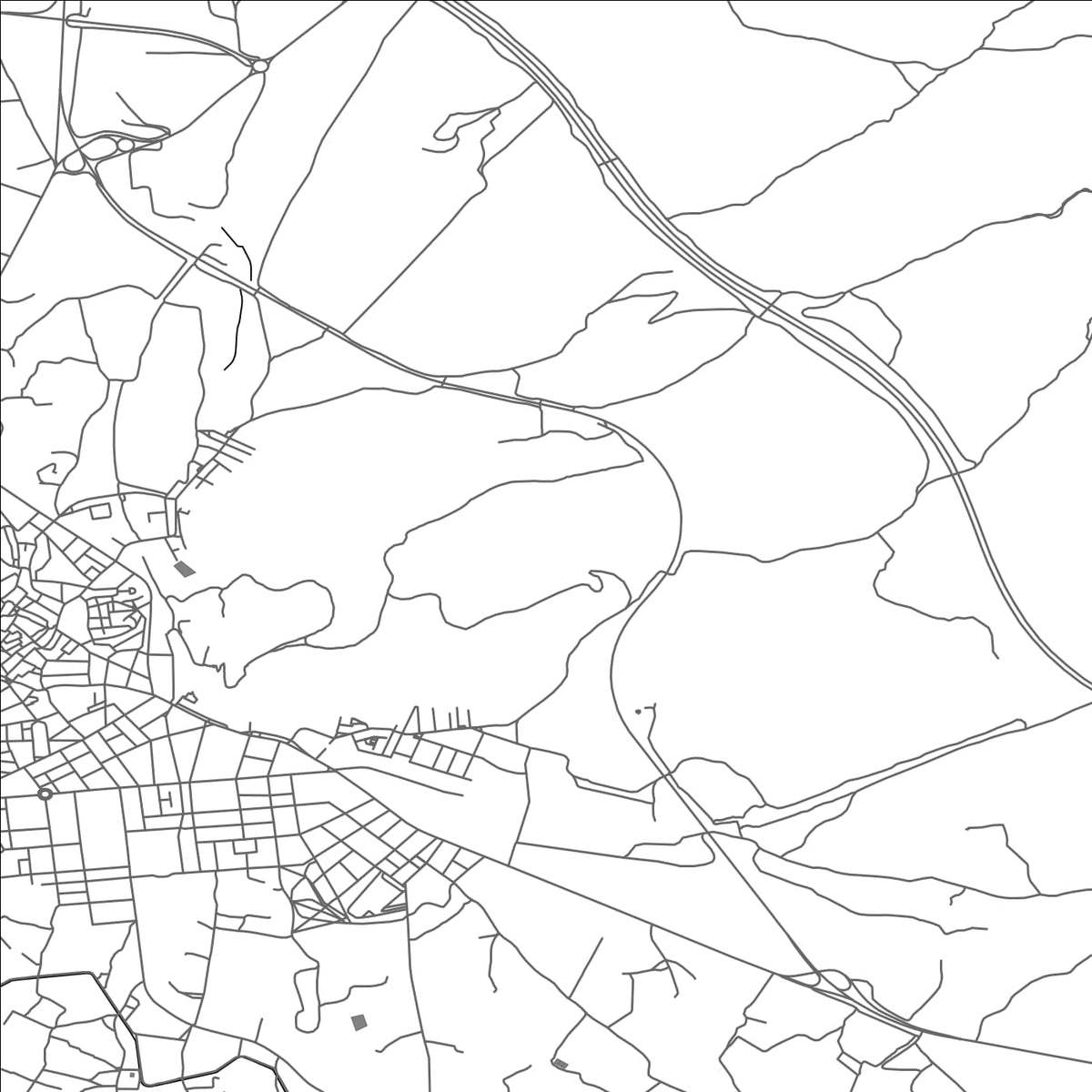 ROAD MAP OF HELLIN, SPAIN BY MAPAKES