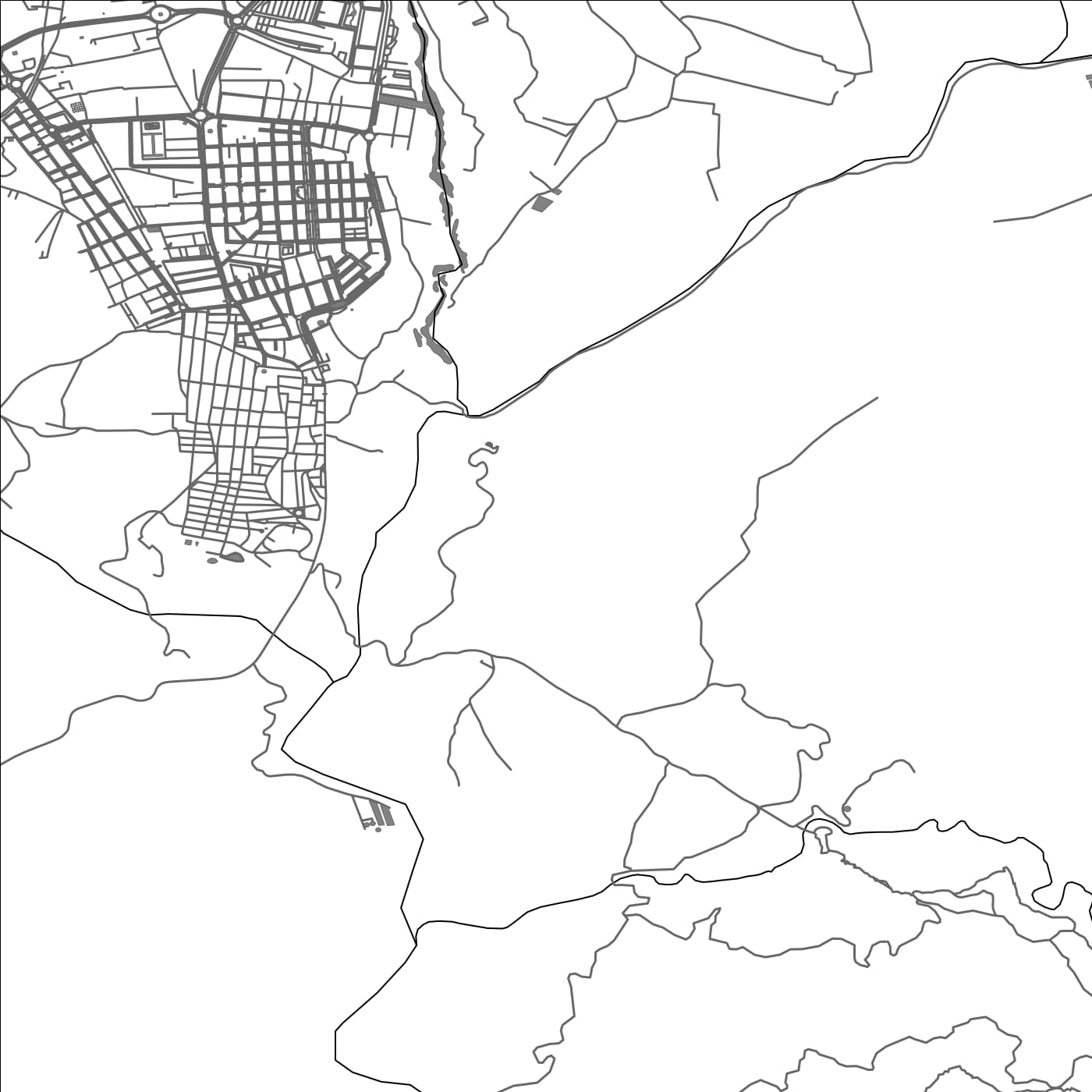 ROAD MAP OF HUERCAL-OVERA, SPAIN BY MAPAKES