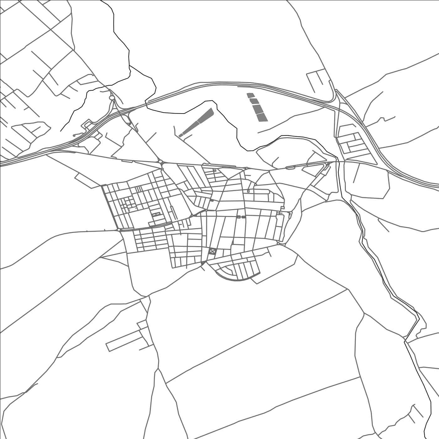 ROAD MAP OF LA PUEBLA DE CAZALLA, SPAIN BY MAPAKES