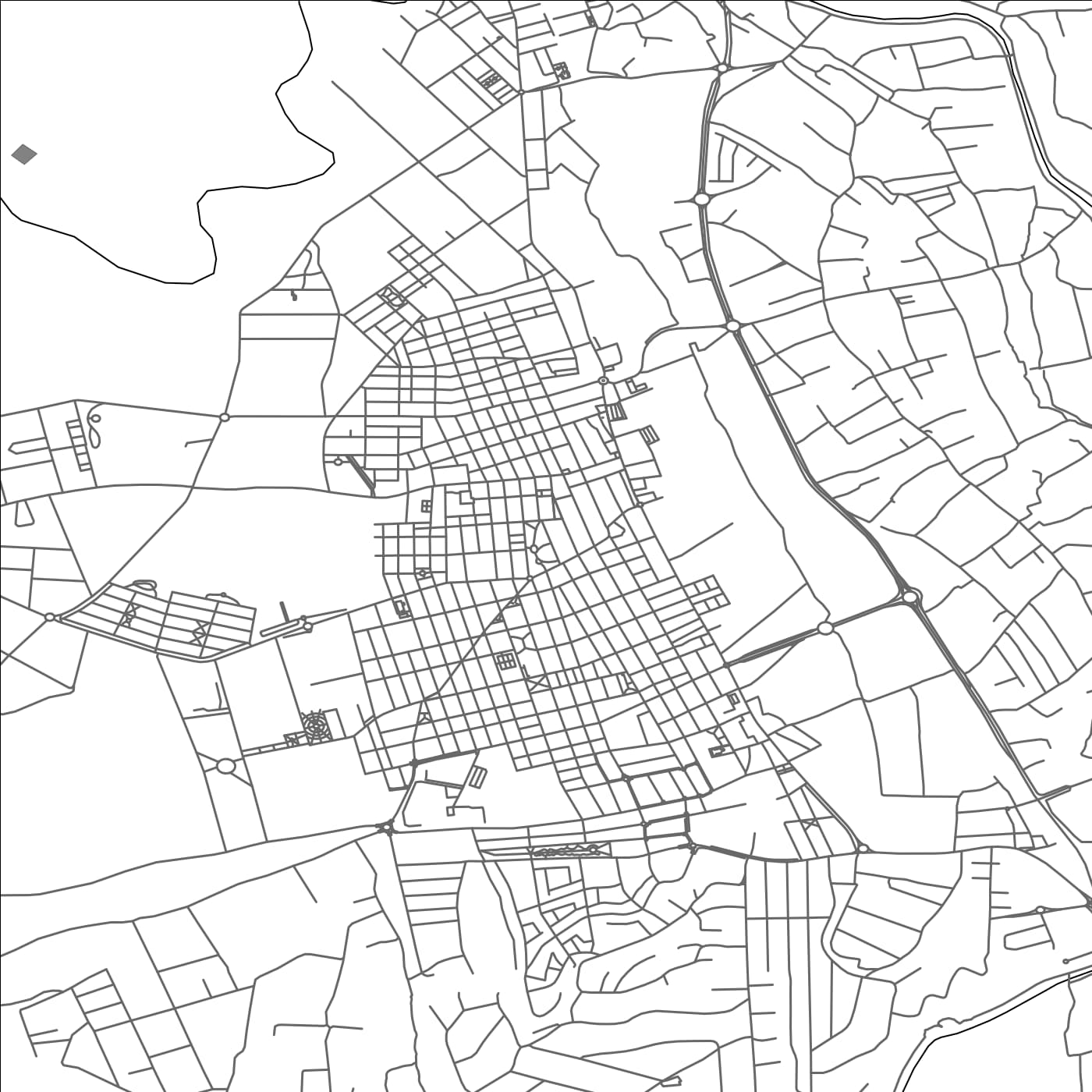 ROAD MAP OF LAS TORRES DE COTILLAS, SPAIN BY MAPAKES