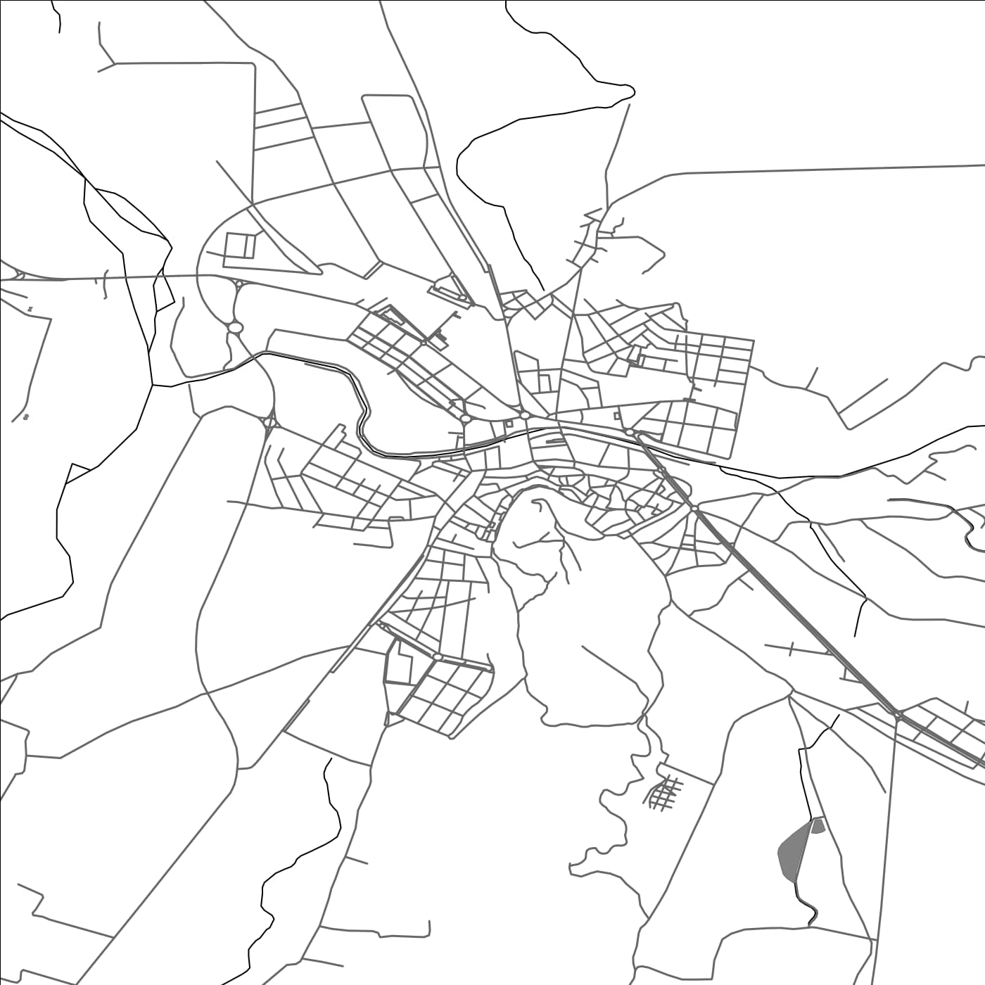 ROAD MAP OF MONZON, SPAIN BY MAPAKES