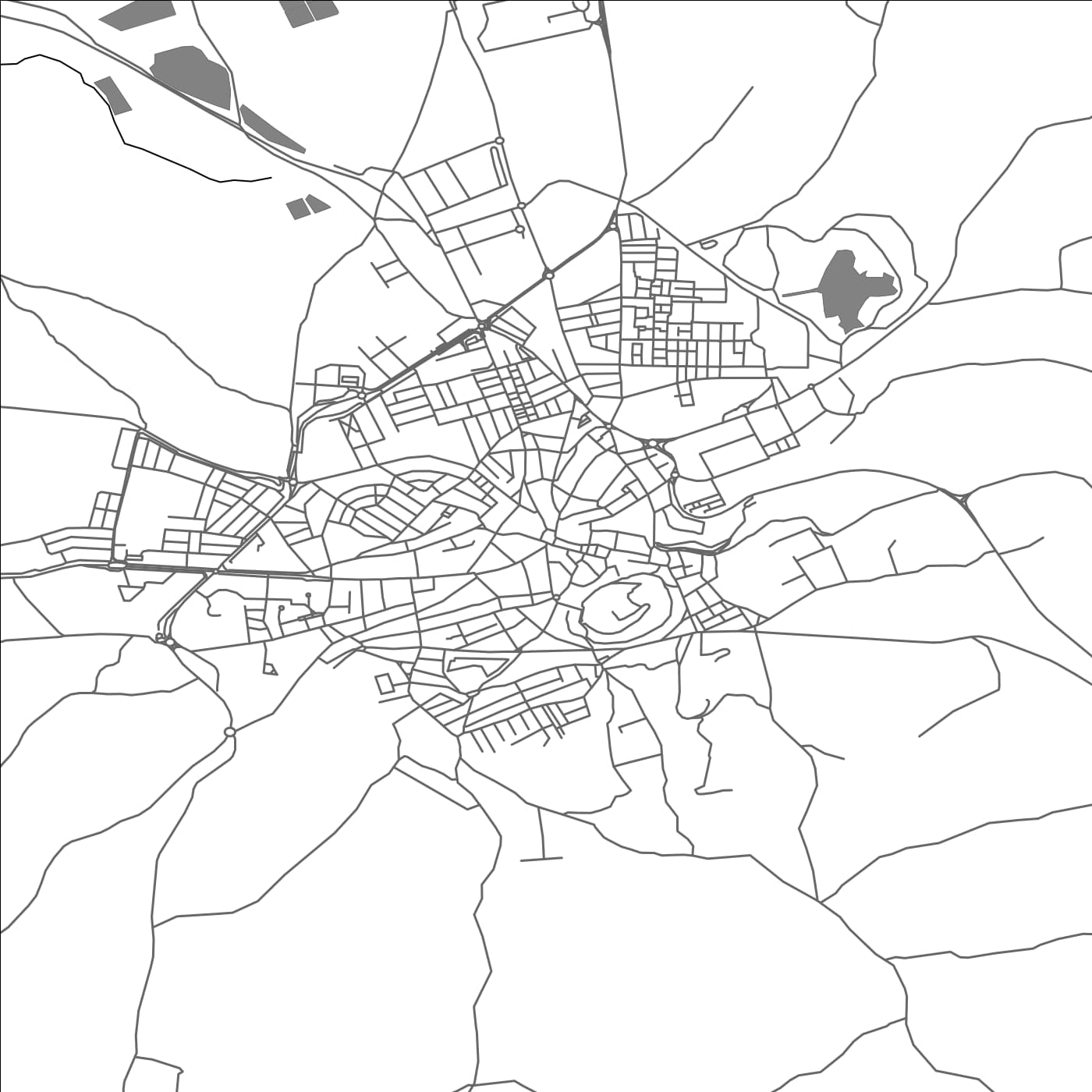 ROAD MAP OF MORON DE LA FRONTERA, SPAIN BY MAPAKES