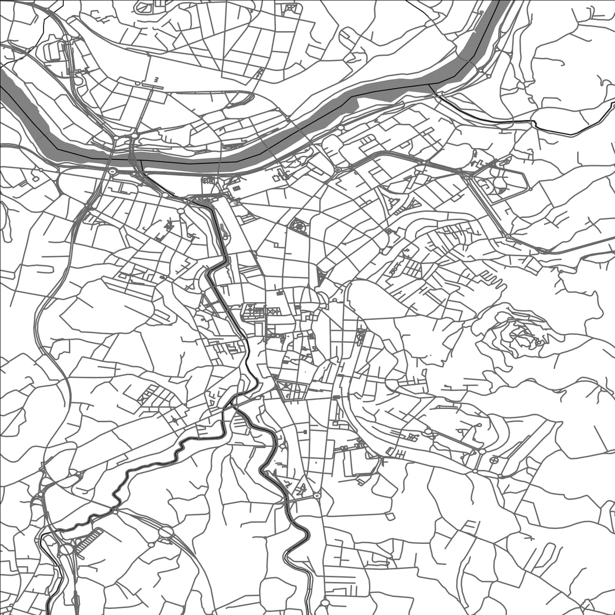 ROAD MAP OF OURENSE, SPAIN BY MAPAKES