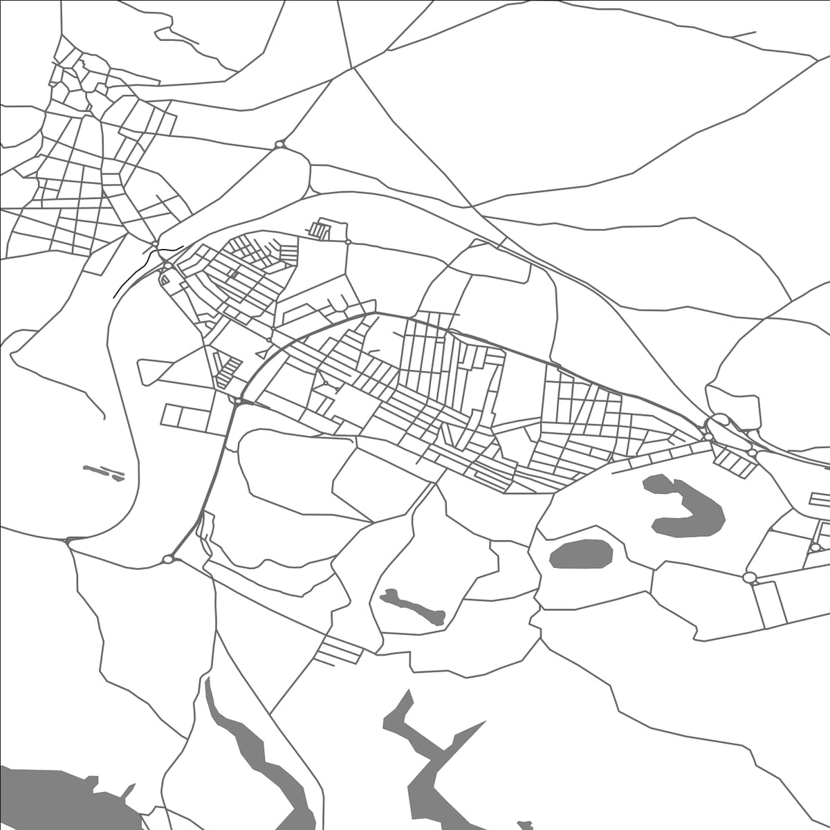 ROAD MAP OF PENARROYA-PUEBLONUEVO, SPAIN BY MAPAKES
