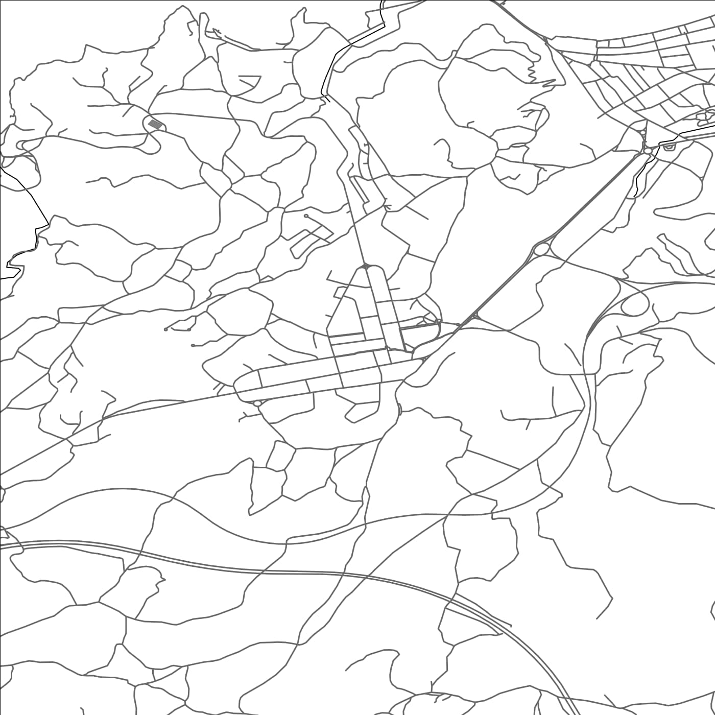 ROAD MAP OF PIEDRAS BLANCAS, SPAIN BY MAPAKES