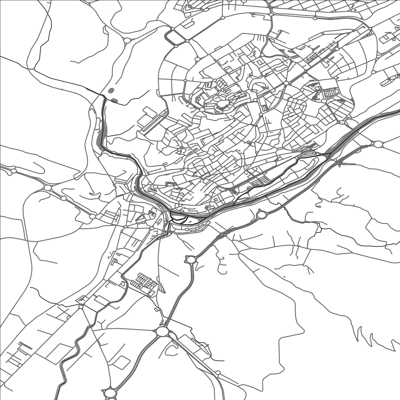 ROAD MAP OF PLASENCIA, SPAIN BY MAPAKES