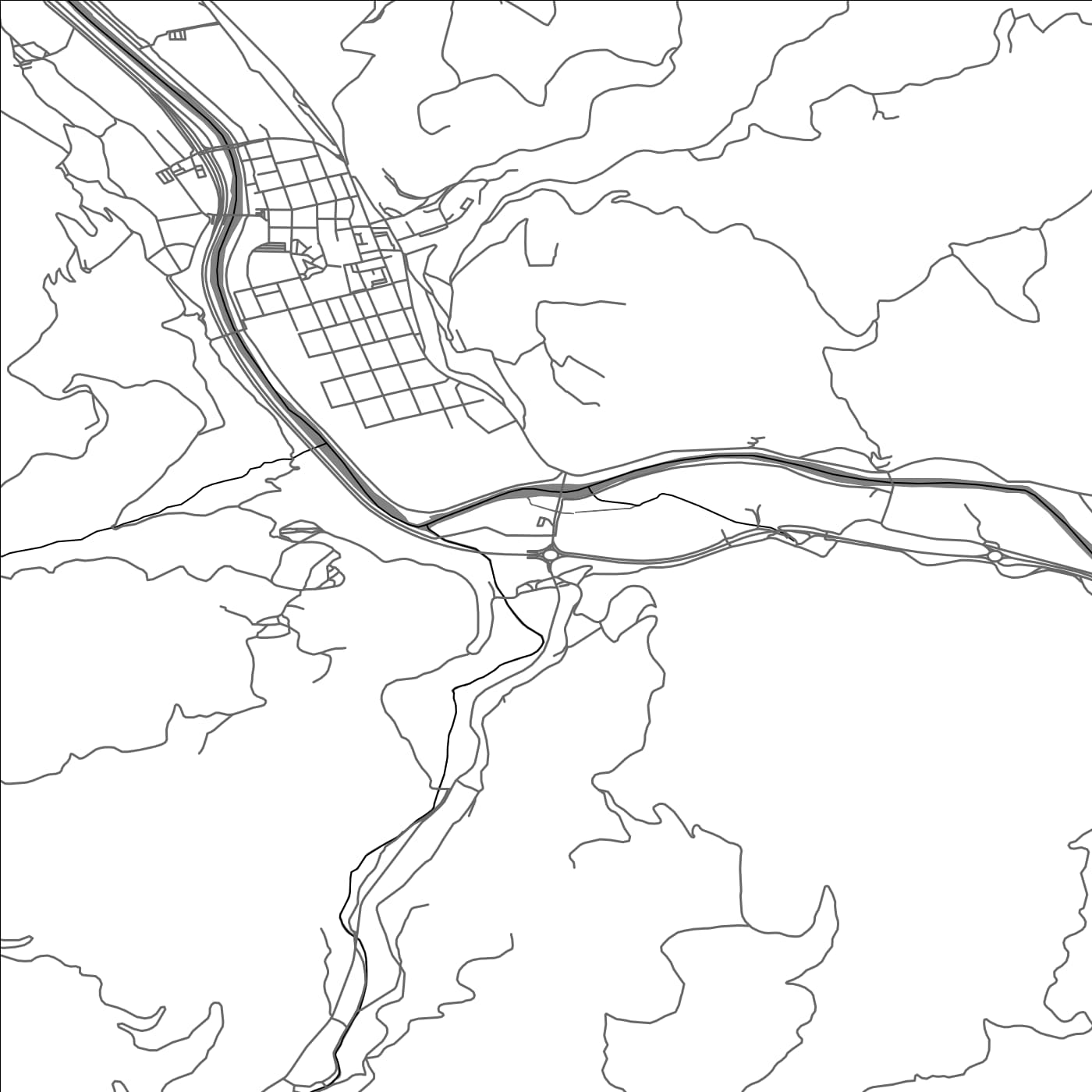 ROAD MAP OF POLA DE LAVIANA, SPAIN BY MAPAKES