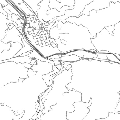 ROAD MAP OF POLA DE LAVIANA, SPAIN BY MAPAKES