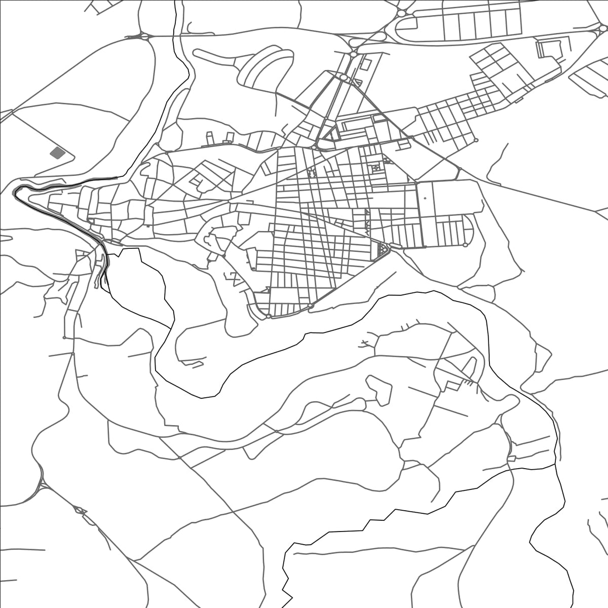 ROAD MAP OF PUENTE-GENIL, SPAIN BY MAPAKES