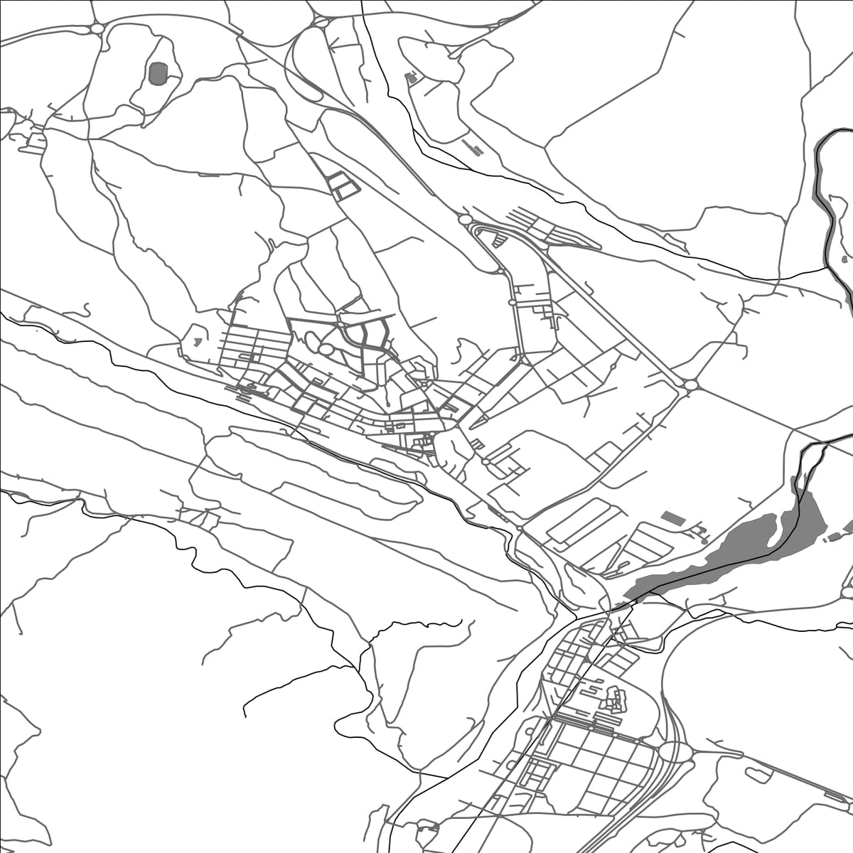 ROAD MAP OF SABINANIGO, SPAIN BY MAPAKES
