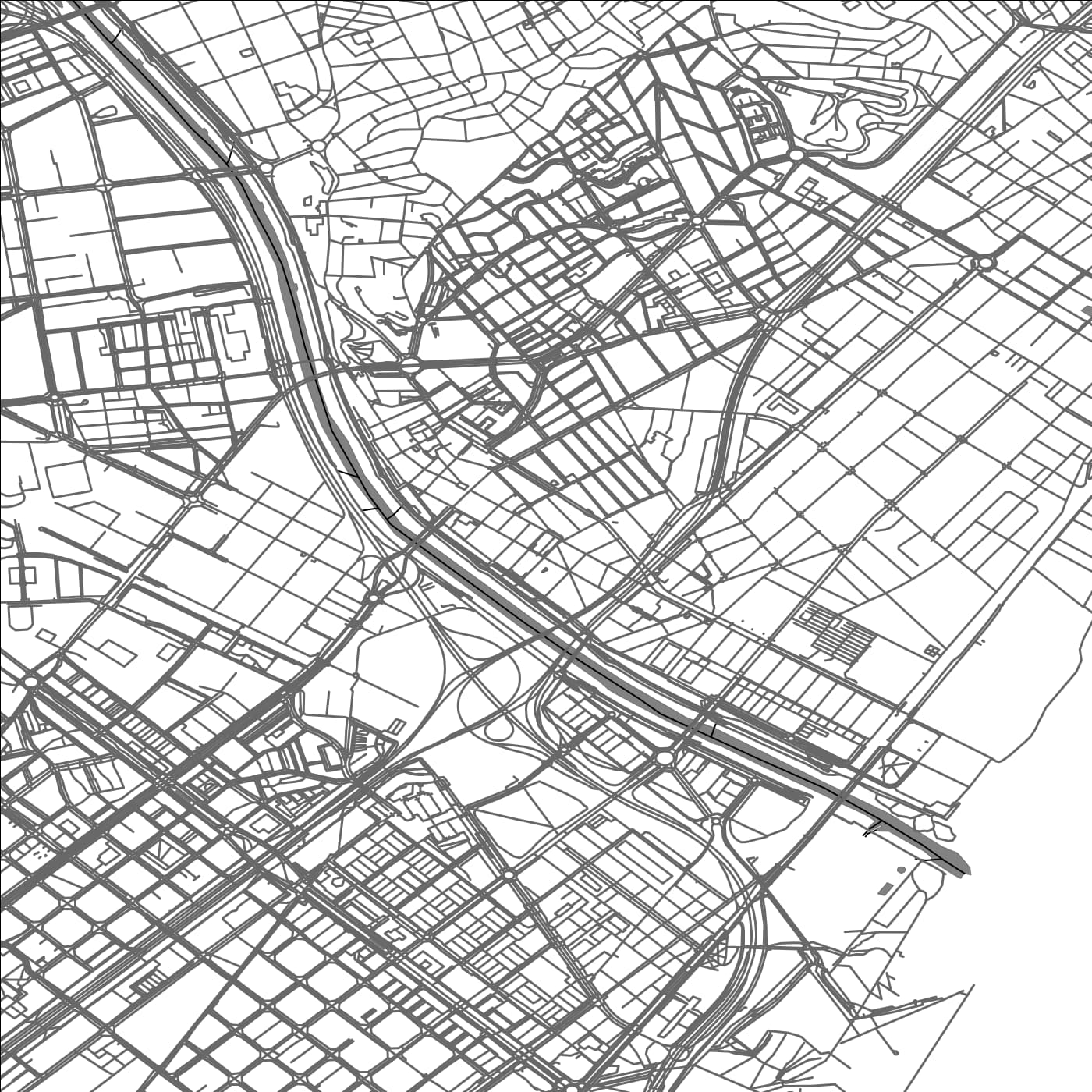 ROAD MAP OF SAN ADRIAN DE BESOS, SPAIN BY MAPAKES