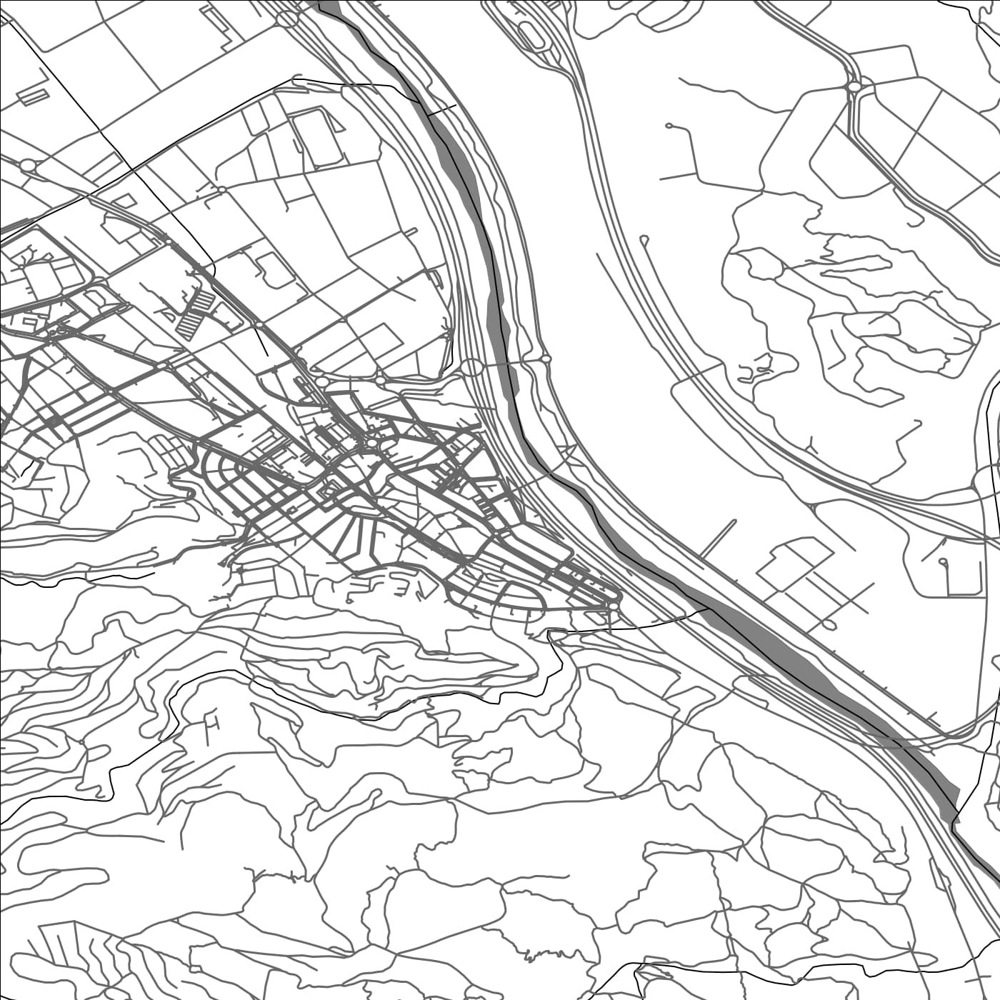 ROAD MAP OF SAN ANDRES DE LA BARCA, SPAIN BY MAPAKES