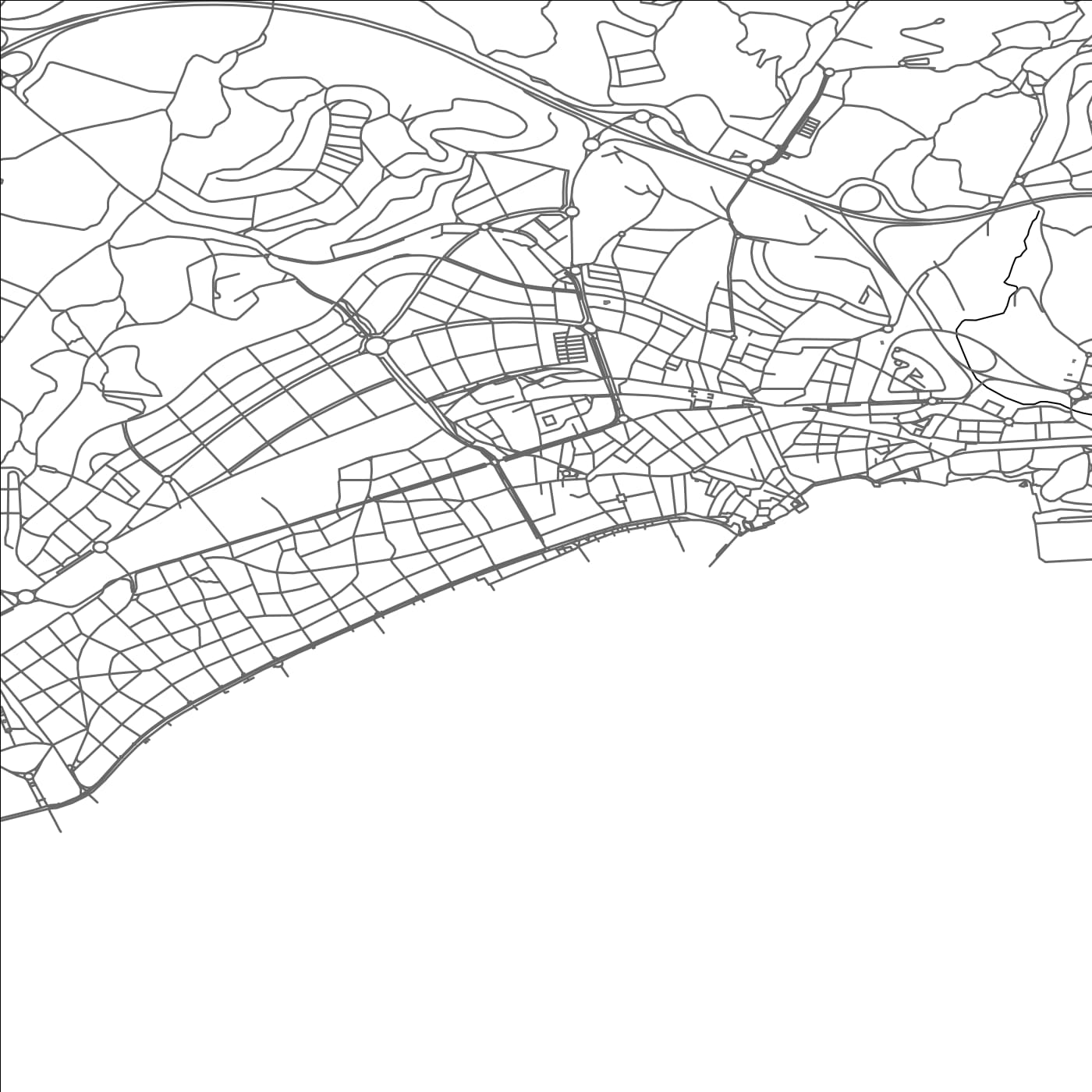 ROAD MAP OF SITGES, SPAIN BY MAPAKES