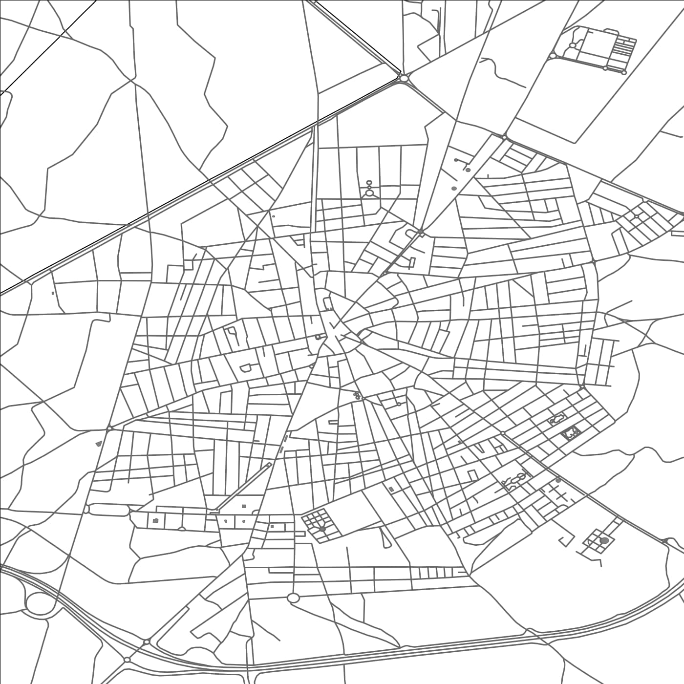 ROAD MAP OF TOMELLOSO, SPAIN BY MAPAKES