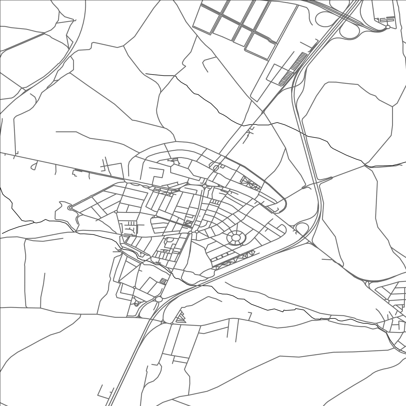 ROAD MAP OF TORREJON DE LA CALZADA, SPAIN BY MAPAKES