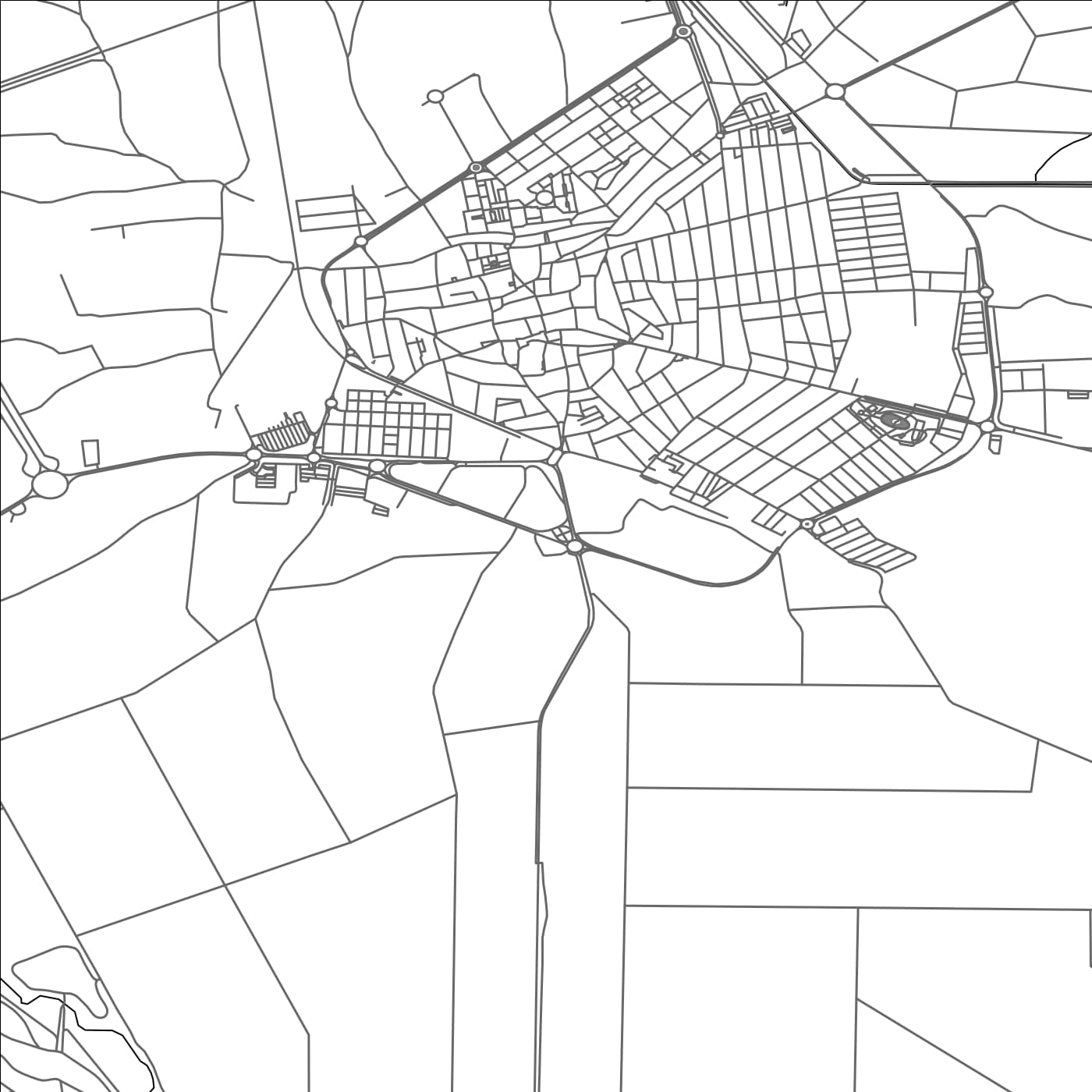 ROAD MAP OF VILLANUEVA DE LA SERENA, SPAIN BY MAPAKES