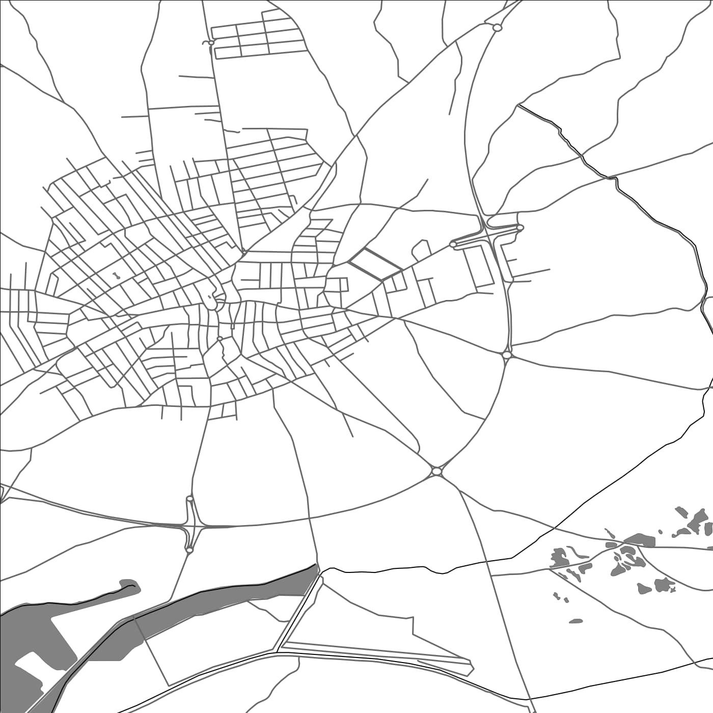 ROAD MAP OF VILLARRUBIA DE LOS OJOS, SPAIN BY MAPAKES