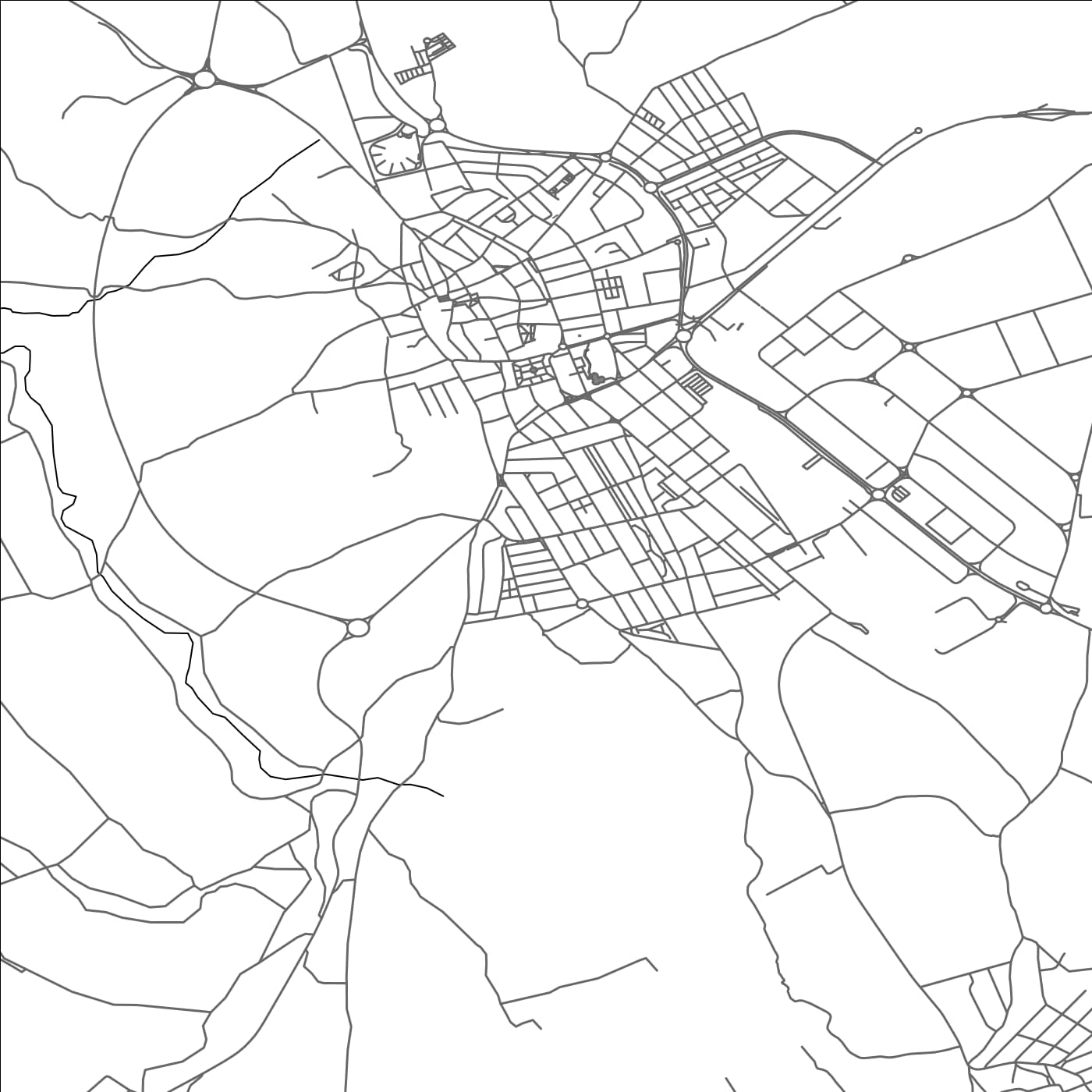 ROAD MAP OF ZAFRA, SPAIN BY MAPAKES