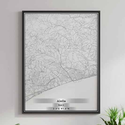 ROAD MAP OF ALELLA, SPAIN BY MAPAKES