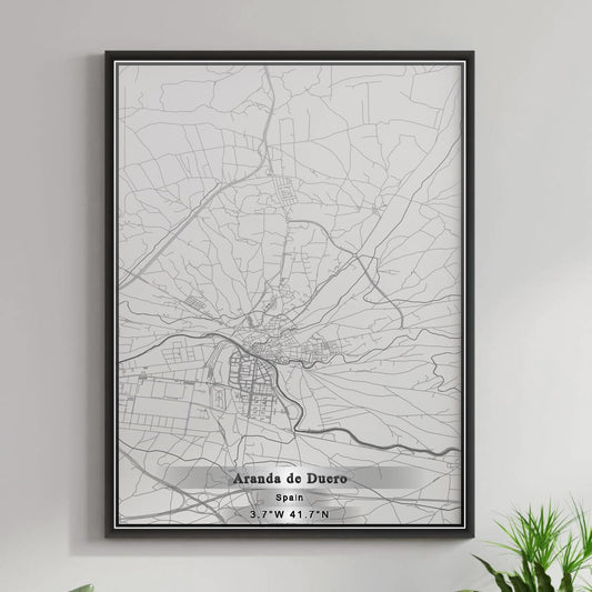 ROAD MAP OF ARANDA DE DUERO, SPAIN BY MAPAKES